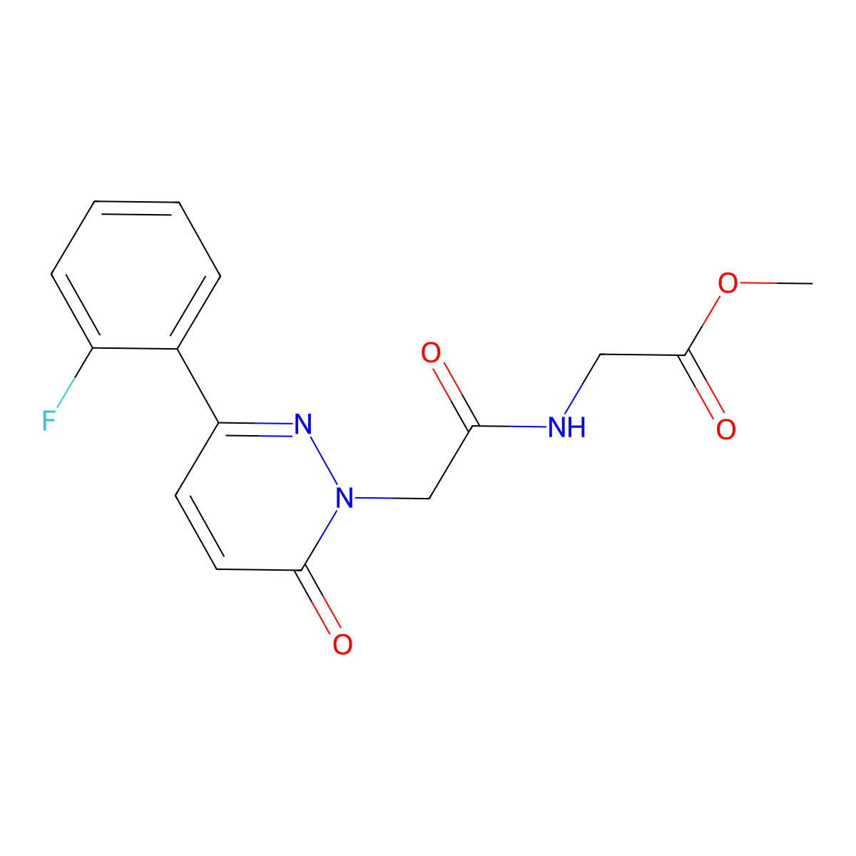 methyl 2-({2-[3-(2-fluorophenyl)-6-oxo-1(6H)-pyridazinyl]acetyl}amino)acetate molecular structure, CAS 1246064-80-1