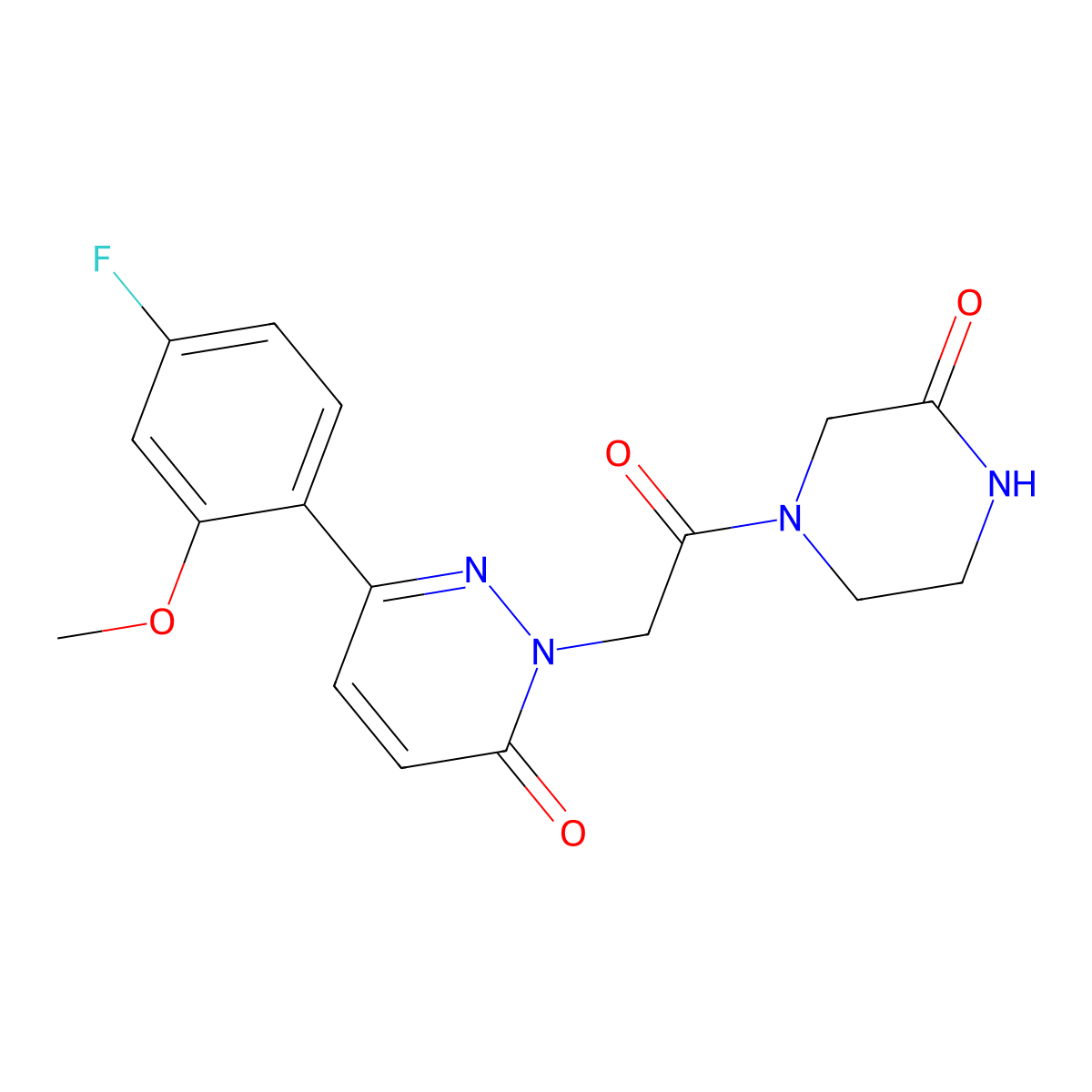 6-(4-fluoro-2-methoxyphenyl)-2-(2-oxo-2-(3-oxopiperazin-1-yl)ethyl)pyridazin-3(2H)-one molecular structure, CAS 1246066-92-1