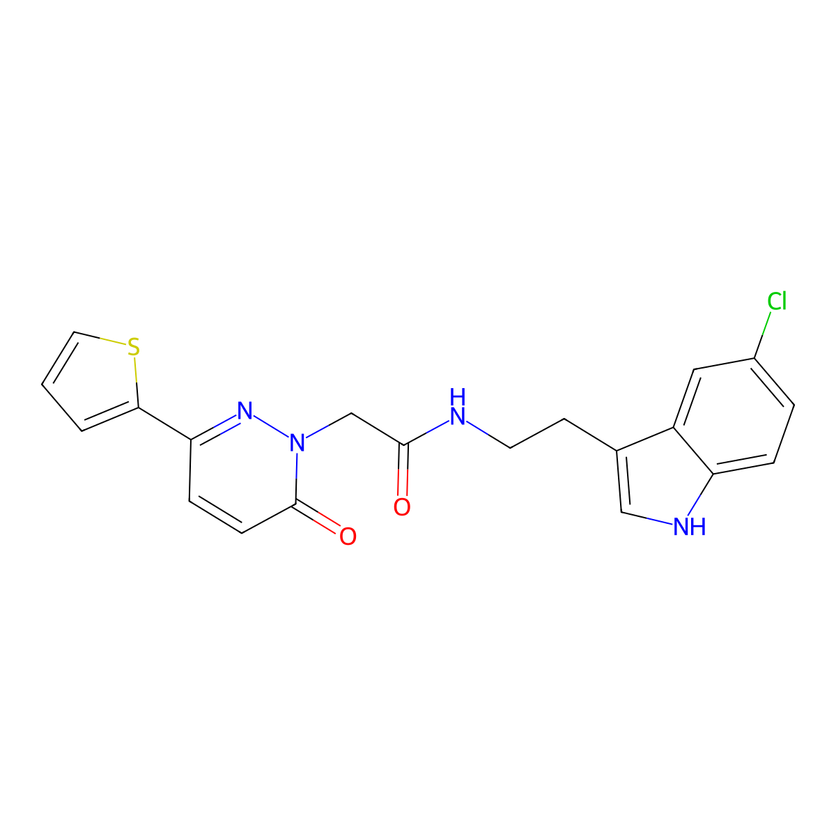 N-[2-(5-chloro-1H-indol-3-yl)ethyl]-2-[6-oxo-3-(thiophen-2-yl)pyridazin-1(6H)-yl]acetamide molecular structure, CAS 1246066-98-7