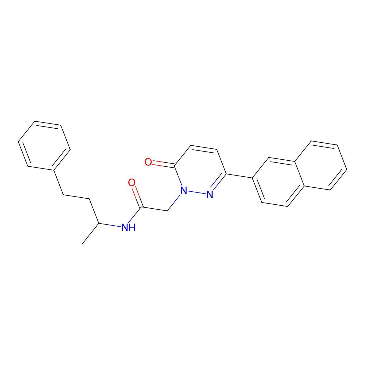 2-(3-(naphthalen-2-yl)-6-oxopyridazin-1(6H)-yl)-N-(4-phenylbutan-2-yl)acetamide molecular structure, CAS 1246067-04-8