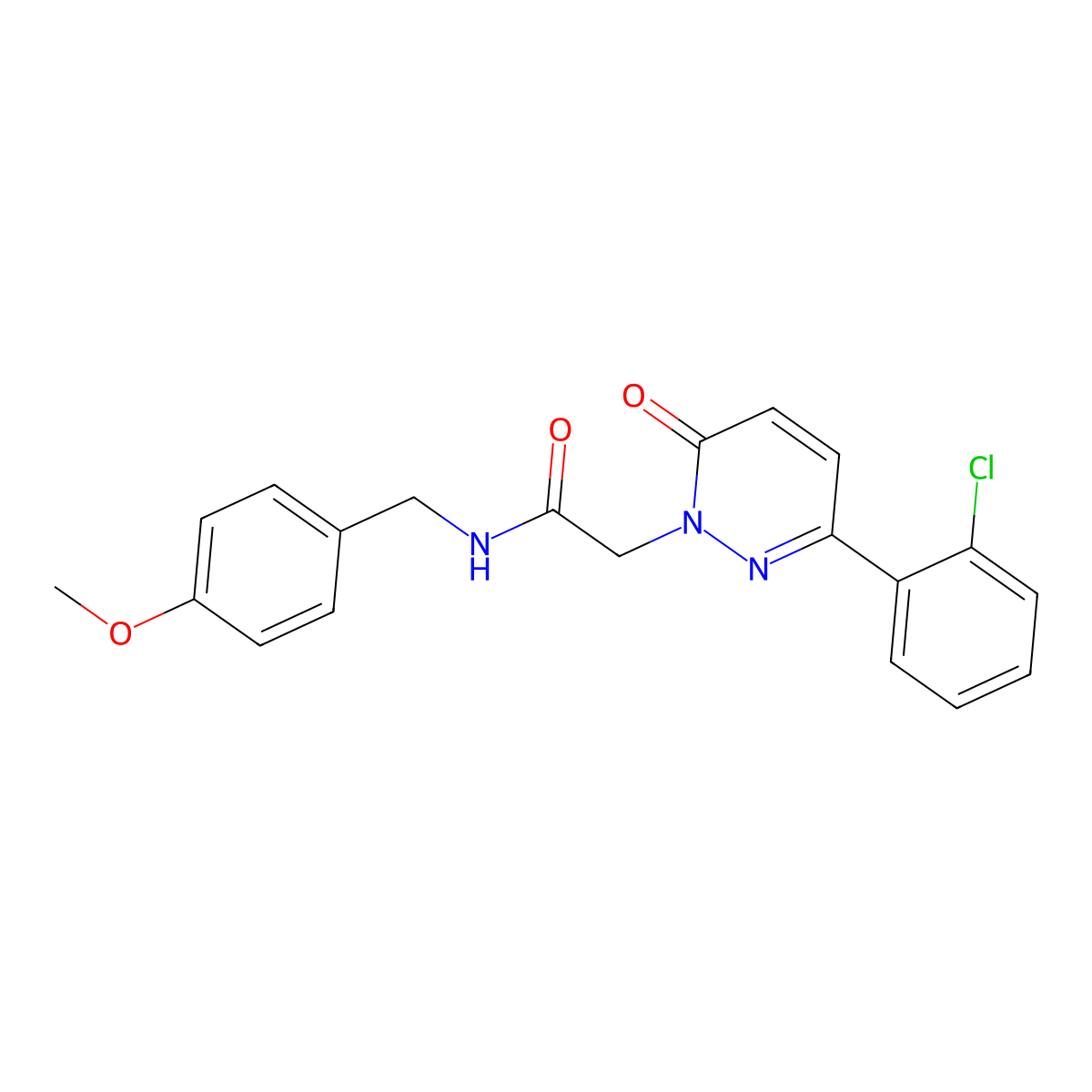 2-(3-(2-chlorophenyl)-6-oxopyridazin-1(6H)-yl)-N-(4-methoxybenzyl)acetamide molecular structure, CAS 1246067-50-4