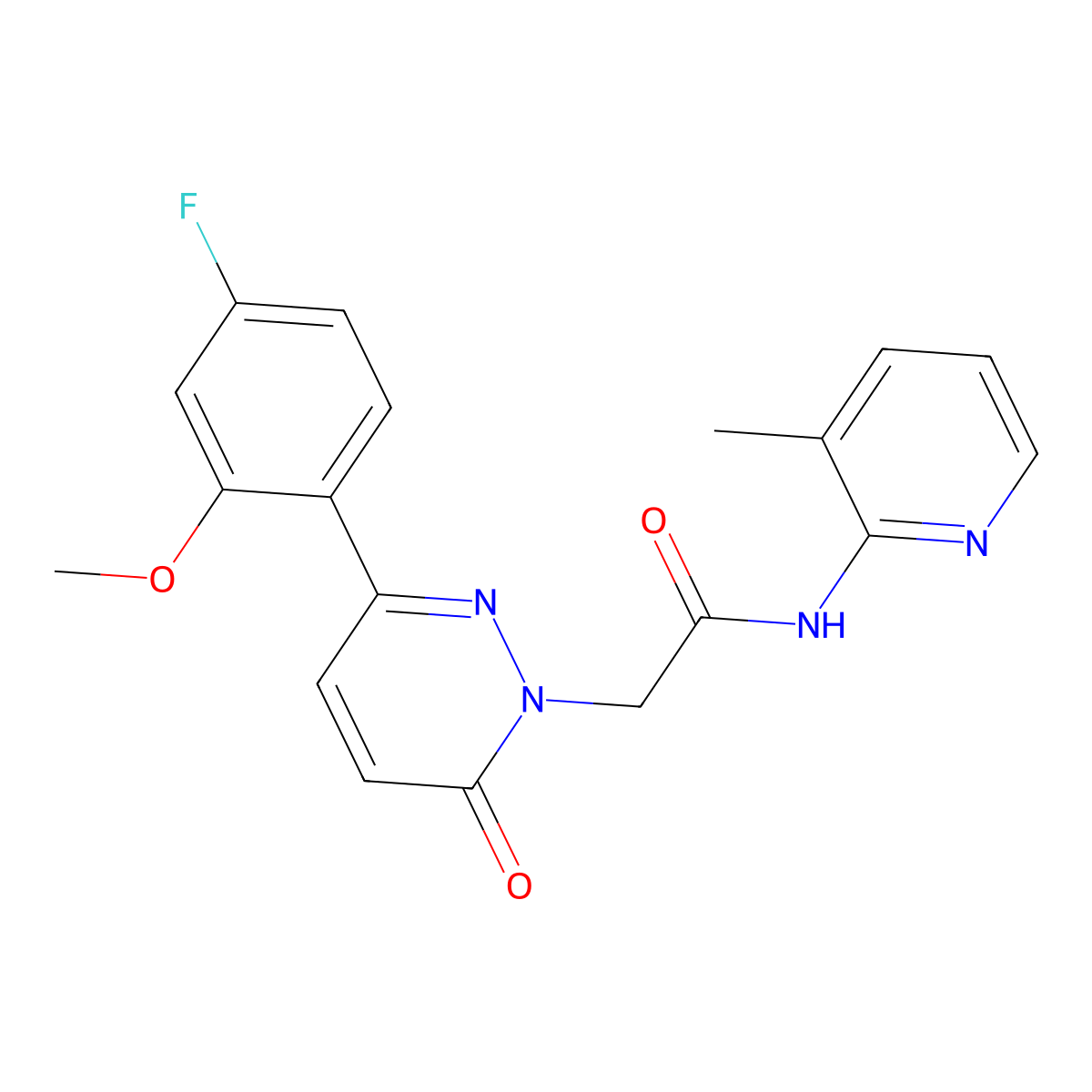 2-(3-(4-fluoro-2-methoxyphenyl)-6-oxopyridazin-1(6H)-yl)-N-(3-methylpyridin-2-yl)acetamide molecular structure, CAS 1246067-81-1