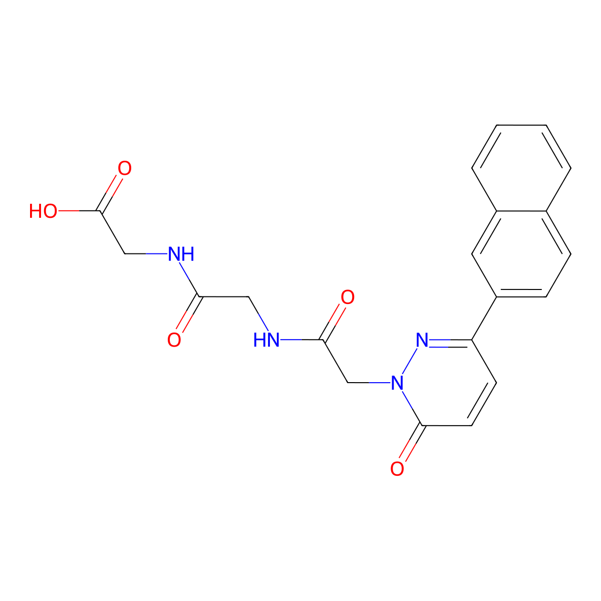 N-{[3-(naphthalen-2-yl)-6-oxopyridazin-1(6H)-yl]acetyl}glycylglycine molecular structure, CAS 1246068-18-7