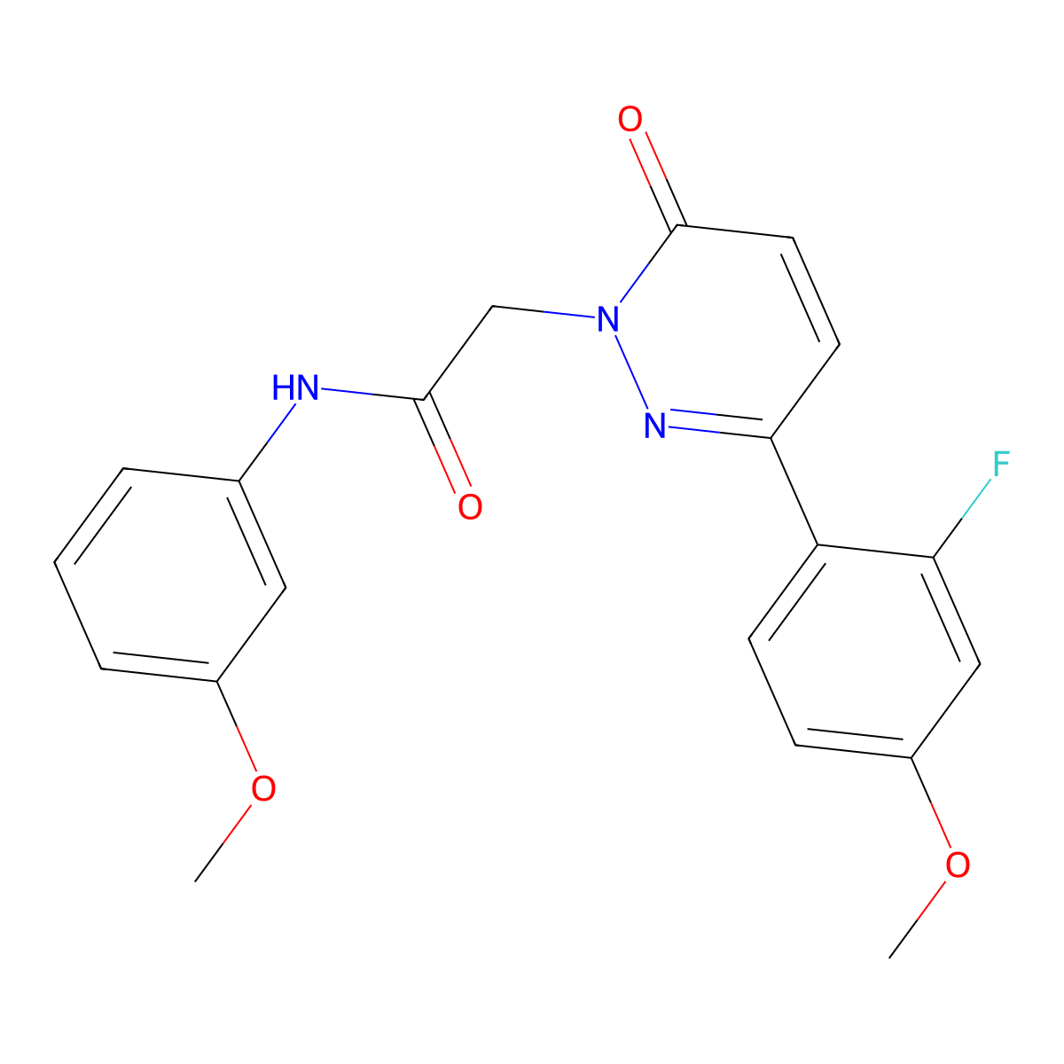 2-[3-(2-fluoro-4-methoxyphenyl)-6-oxopyridazin-1(6H)-yl]-N-(3-methoxyphenyl)acetamide molecular structure, CAS 1246068-24-5