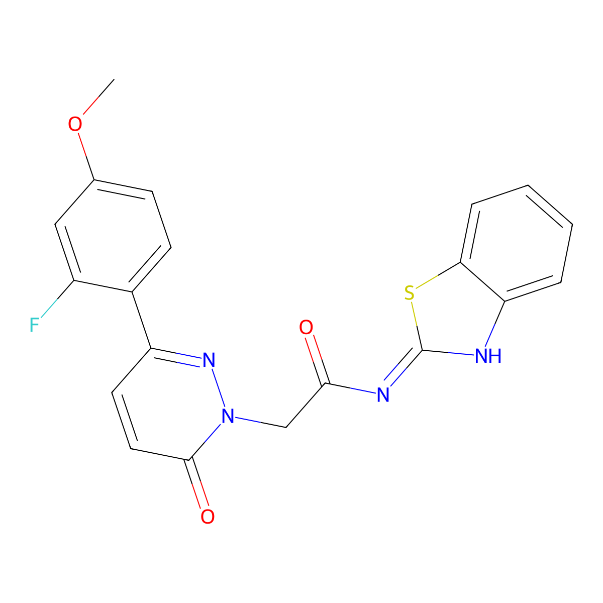 N-[(2Z)-1,3-benzothiazol-2(3H)-ylidene]-2-[3-(2-fluoro-4-methoxyphenyl)-6-oxopyridazin-1(6H)-yl]acetamide molecular structure, CAS 1246068-28-9