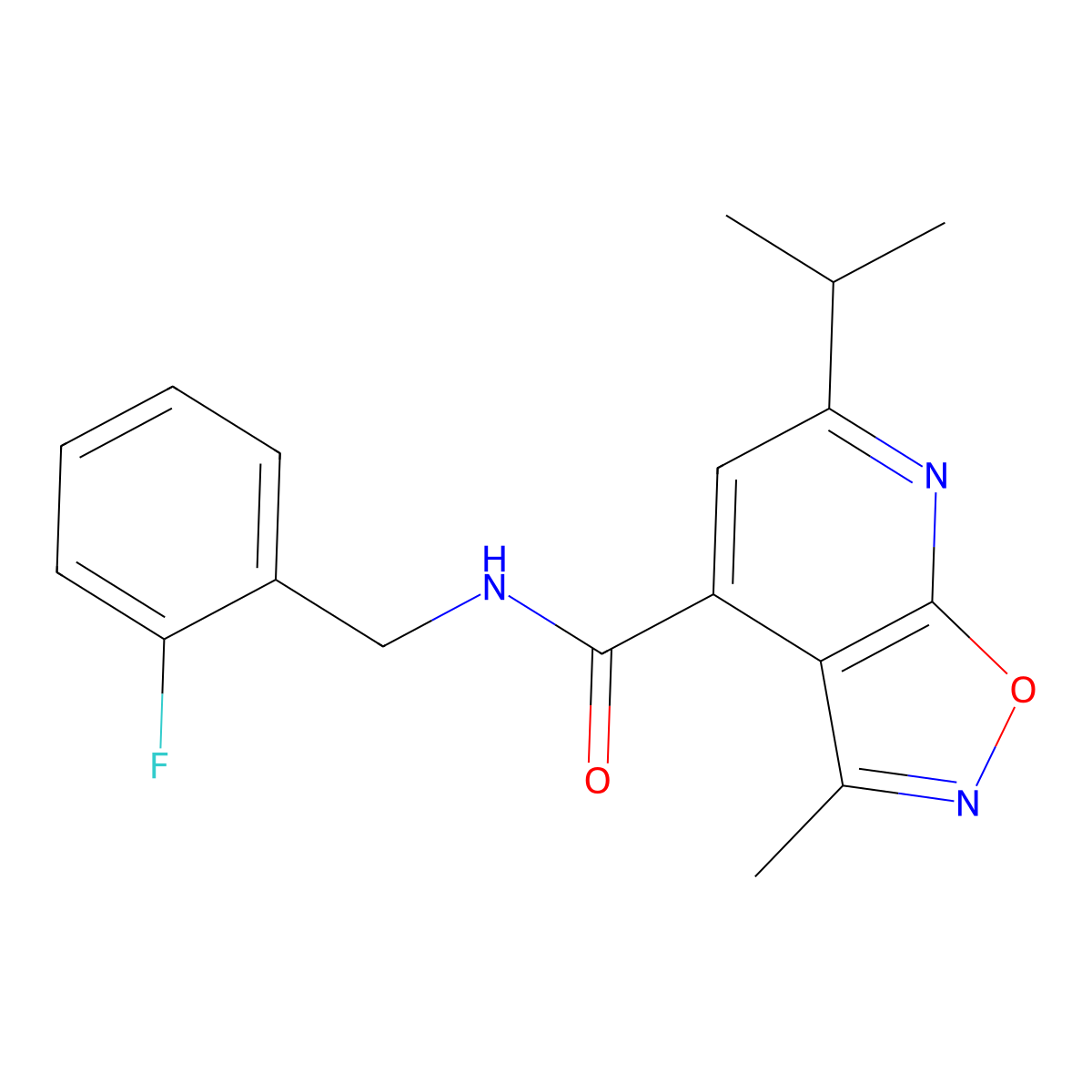 N-(2-fluorobenzyl)-6-isopropyl-3-methylisoxazolo[5,4-b]pyridine-4-carboxamide molecular structure, CAS 1246068-49-4