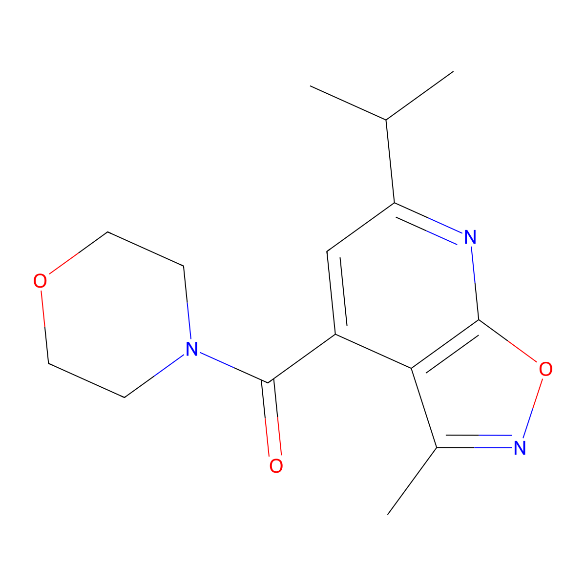 (6-Isopropyl-3-methylisoxazolo[5,4-b]pyridin-4-yl)(morpholino)methanone molecular structure, CAS 1246068-66-5