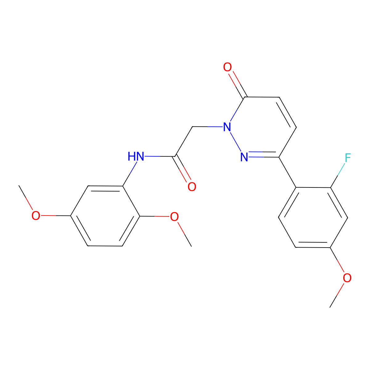 N-(2,5-dimethoxyphenyl)-2-[3-(2-fluoro-4-methoxyphenyl)-6-oxopyridazin-1(6H)-yl]acetamide molecular structure, CAS 1246068-72-3