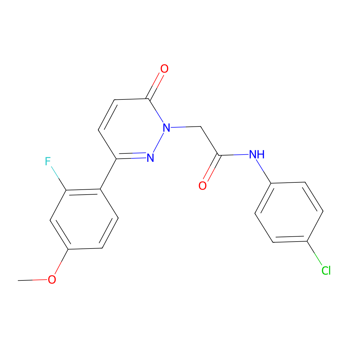 N-(4-chlorophenyl)-2-[3-(2-fluoro-4-methoxyphenyl)-6-oxopyridazin-1(6H)-yl]acetamide molecular structure, CAS 1246068-82-5