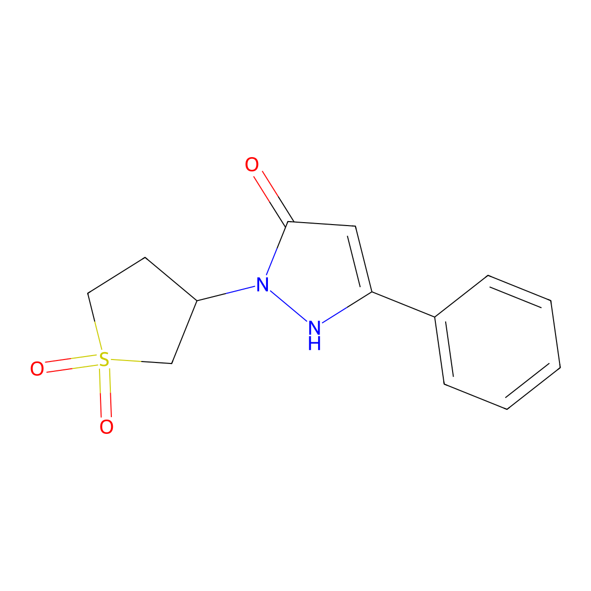 1-(1,1-dioxidotetrahydro-3-thienyl)-3-phenyl-1H-pyrazol-5-ol molecular structure, CAS 1246069-39-5