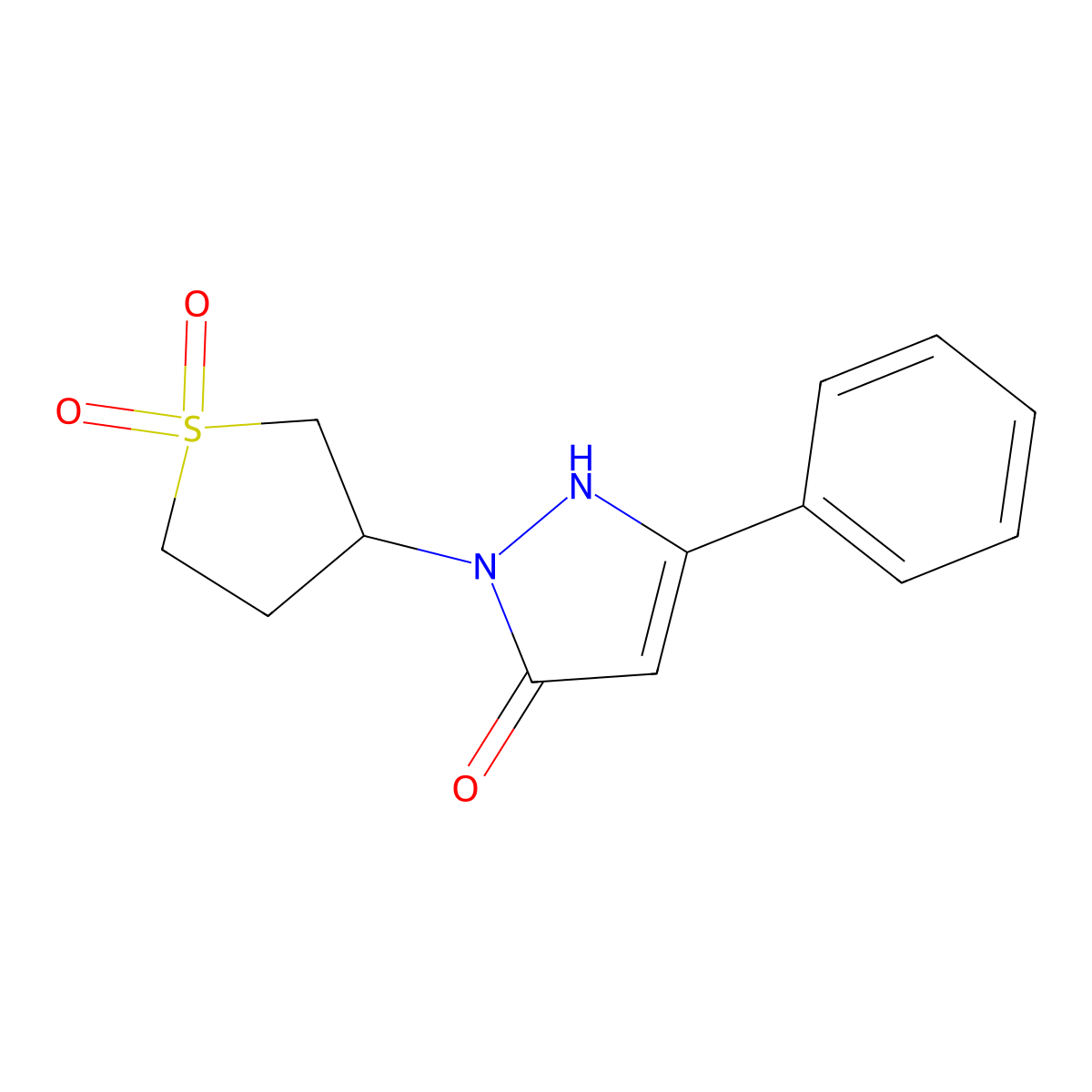 1-(1,1-dioxidotetrahydro-3-thienyl)-3-phenyl-1H-pyrazol-5-ol molecular structure, CAS 1246069-39-5