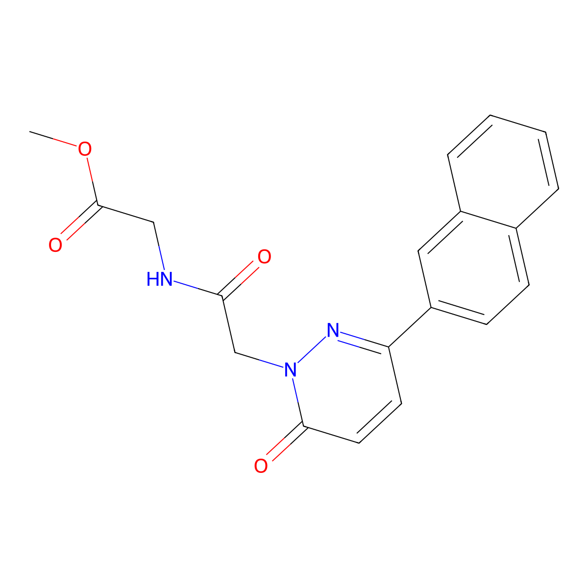 methyl 2-({2-[3-(2-naphthyl)-6-oxo-1(6H)-pyridazinyl]acetyl}amino)acetate molecular structure, CAS 1246069-55-5