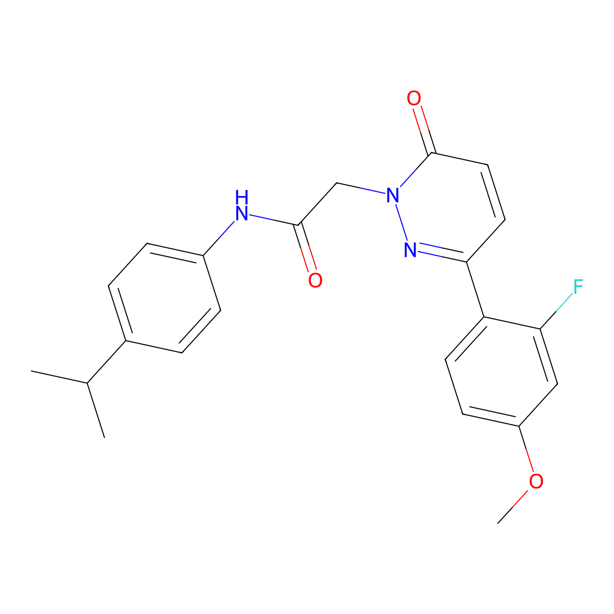 2-[3-(2-fluoro-4-methoxyphenyl)-6-oxopyridazin-1(6H)-yl]-N-[4-(propan-2-yl)phenyl]acetamide molecular structure, CAS 1246069-61-3