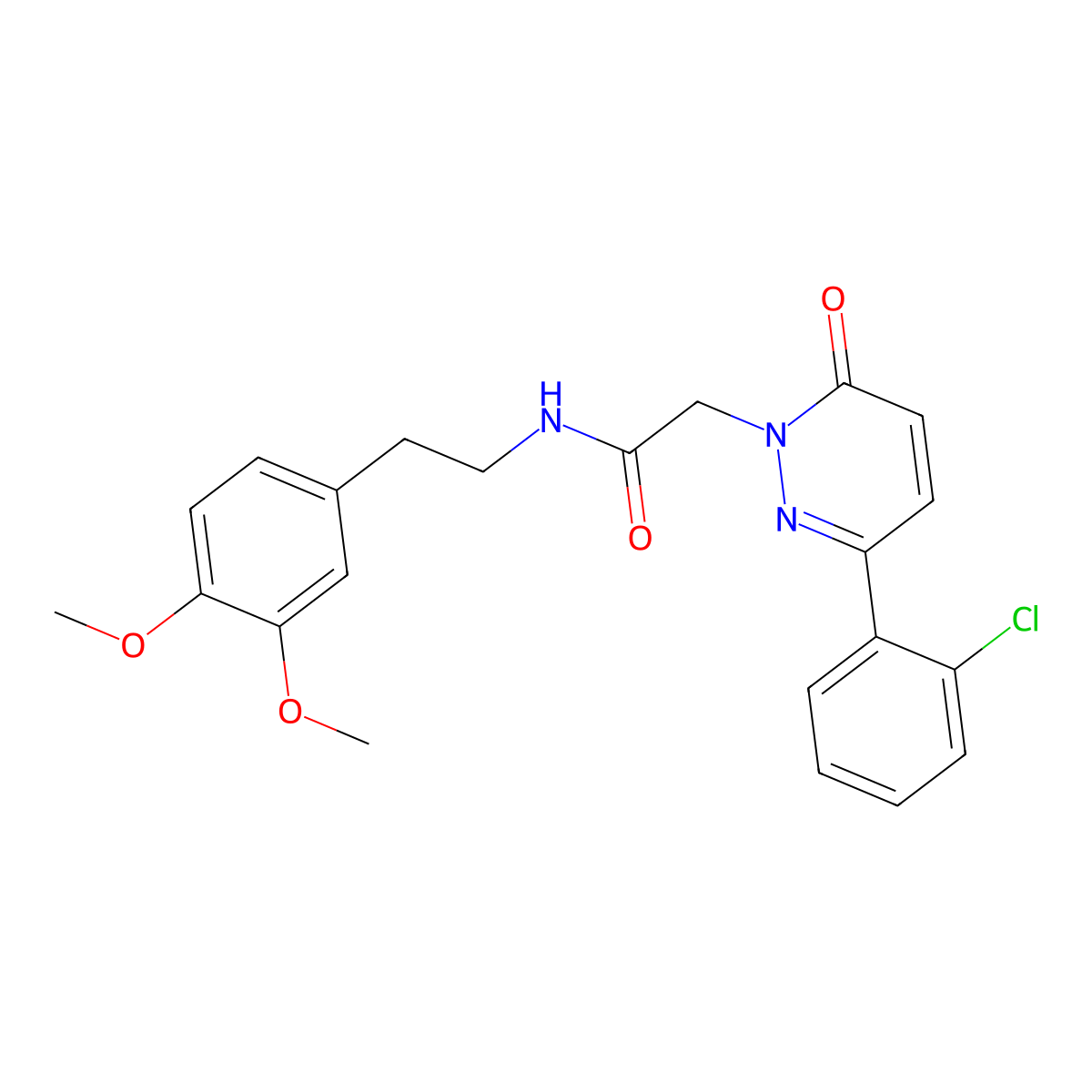 2-[3-(2-chlorophenyl)-6-oxo-1(6H)-pyridazinyl]-N~1~-(3,4-dimethoxyphenethyl)acetamide molecular structure, CAS 1246069-82-8