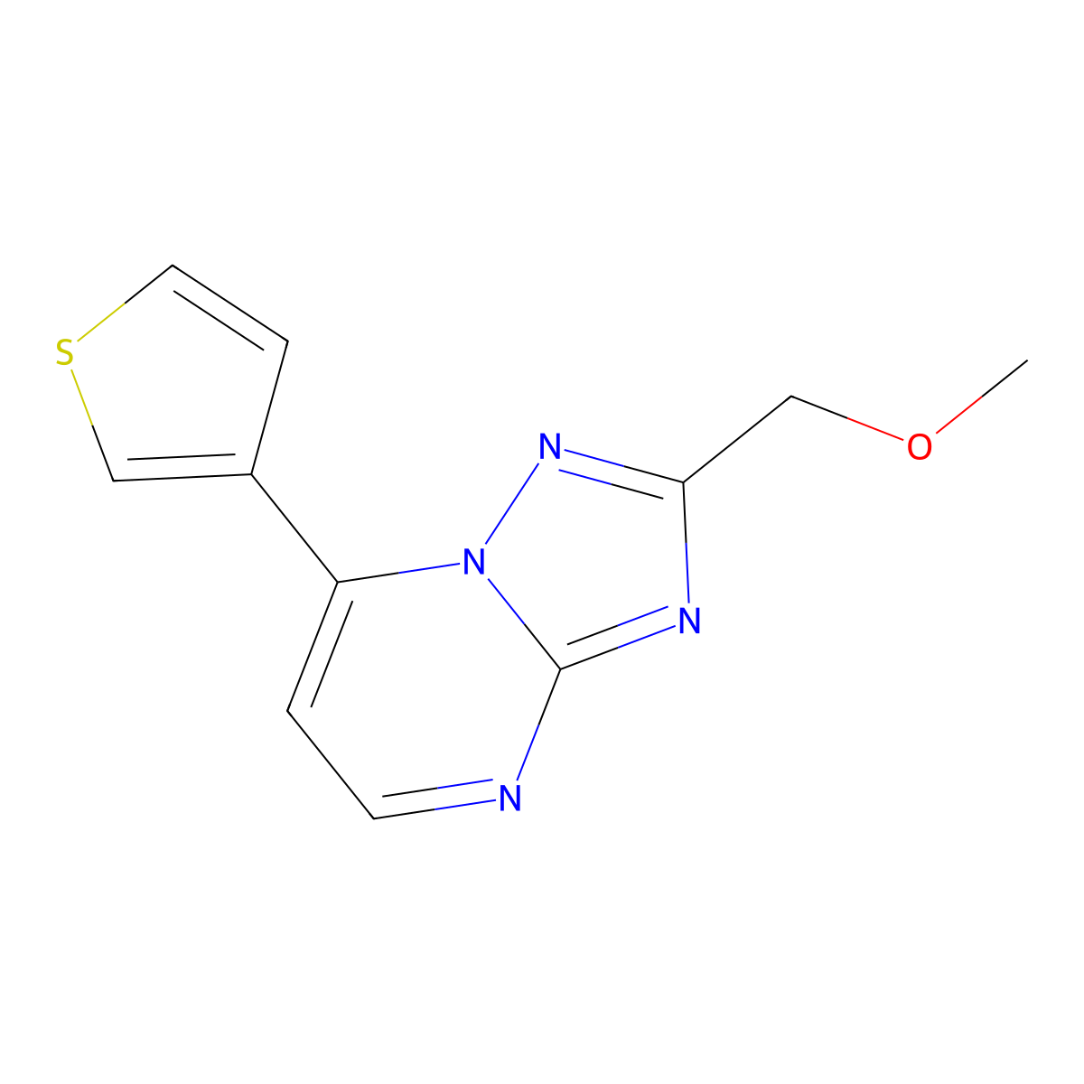 2-(Methoxymethyl)-7-(3-thienyl)[1,2,4]triazolo[1,5-a]pyrimidine molecular structure, CAS 1246069-84-0