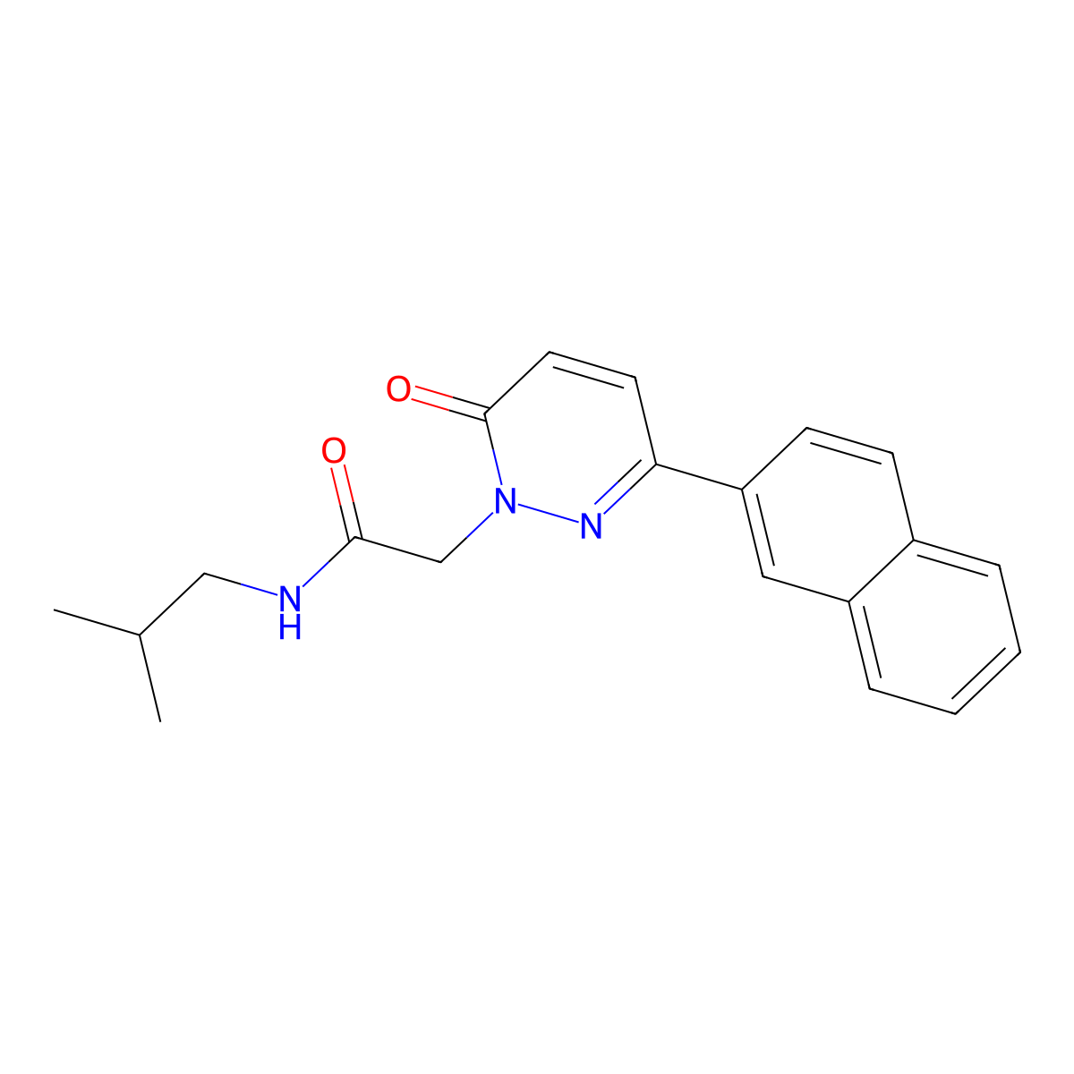 N-(2-methylpropyl)-2-[3-(naphthalen-2-yl)-6-oxopyridazin-1(6H)-yl]acetamide molecular structure, CAS 1246070-01-8