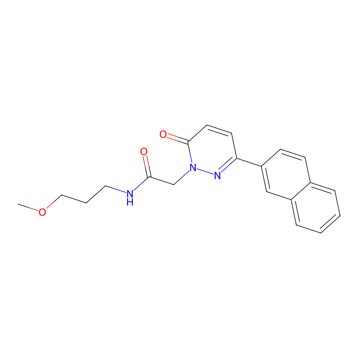 N-(3-methoxypropyl)-2-[3-(2-naphthyl)-6-oxo-1(6H)-pyridazinyl]acetamide molecular structure, CAS 1246070-24-5