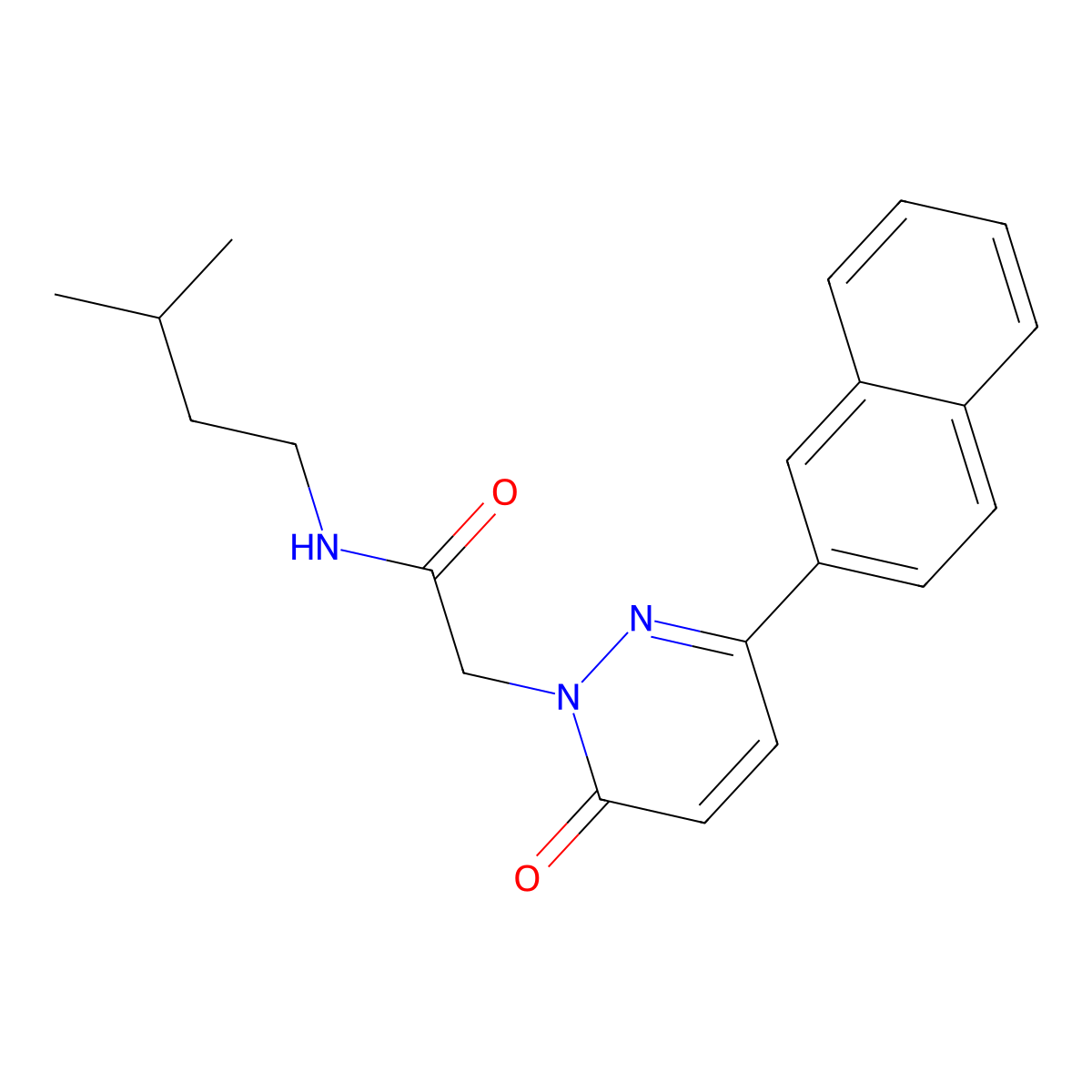 N-(3-methylbutyl)-2-[3-(naphthalen-2-yl)-6-oxopyridazin-1(6H)-yl]acetamide molecular structure, CAS 1246070-26-7