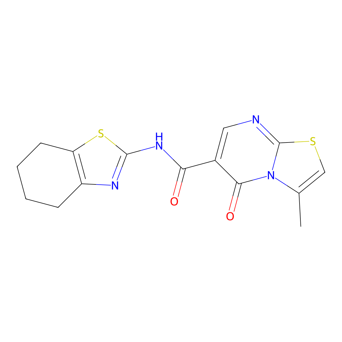 3-methyl-5-oxo-N-[(2Z)-4,5,6,7-tetrahydro-1,3-benzothiazol-2(3H)-ylidene]-5H-[1,3]thiazolo[3,2-a]pyrimidine-6-carboxamide molecular structure, CAS 1246070-32-5