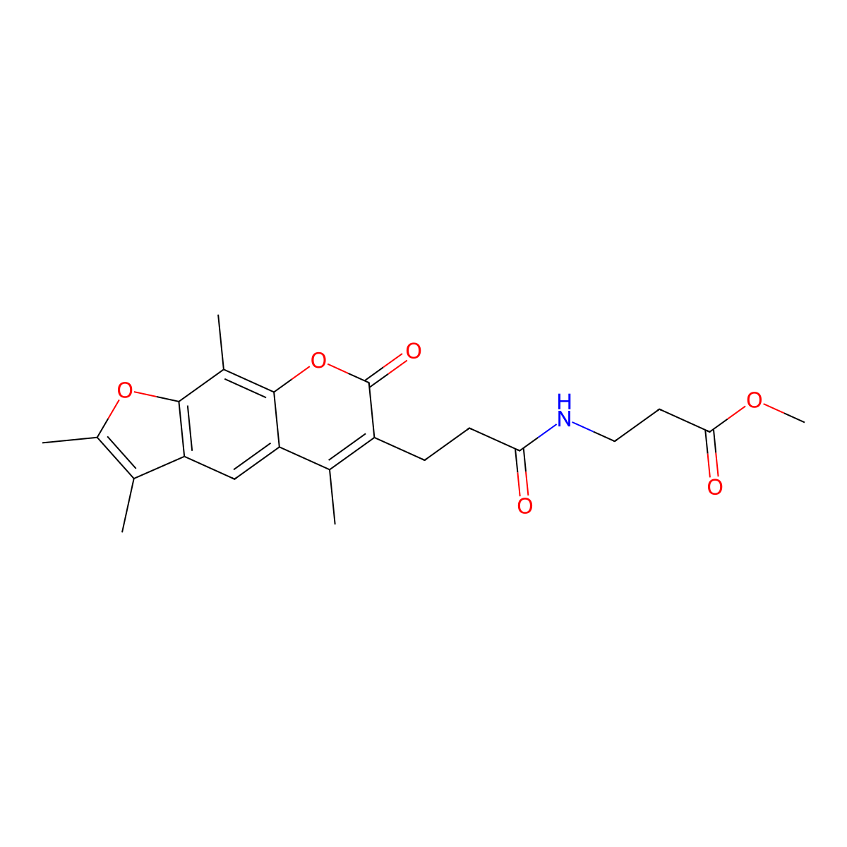 methyl 3-{[3-(2,3,5,9-tetramethyl-7-oxo-7H-furo[3,2-g]chromen-6-yl)propanoyl]amino}propanoate molecular structure, CAS 1246070-85-8