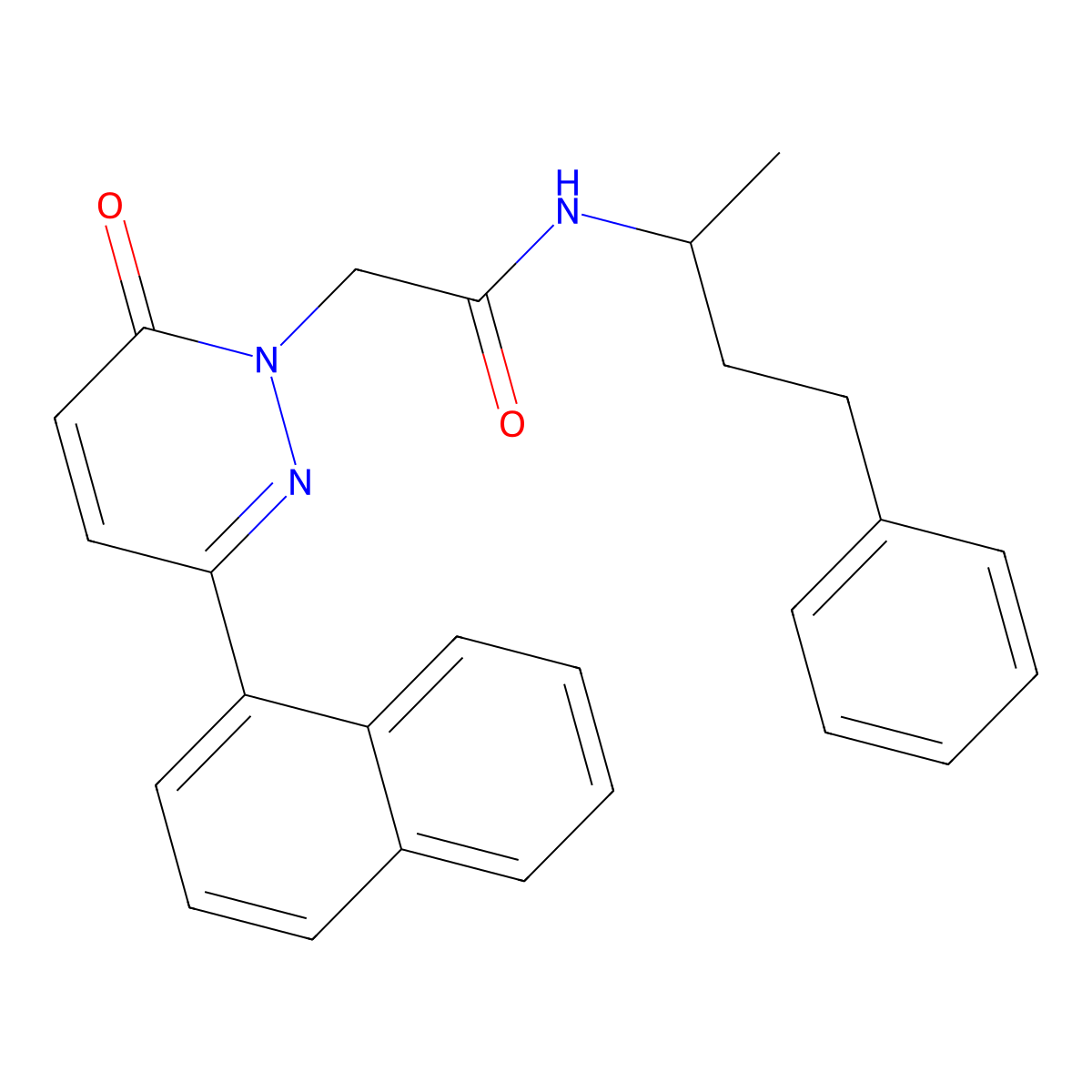 2-(3-(naphthalen-1-yl)-6-oxopyridazin-1(6H)-yl)-N-(4-phenylbutan-2-yl)acetamide molecular structure, CAS 1246070-91-6