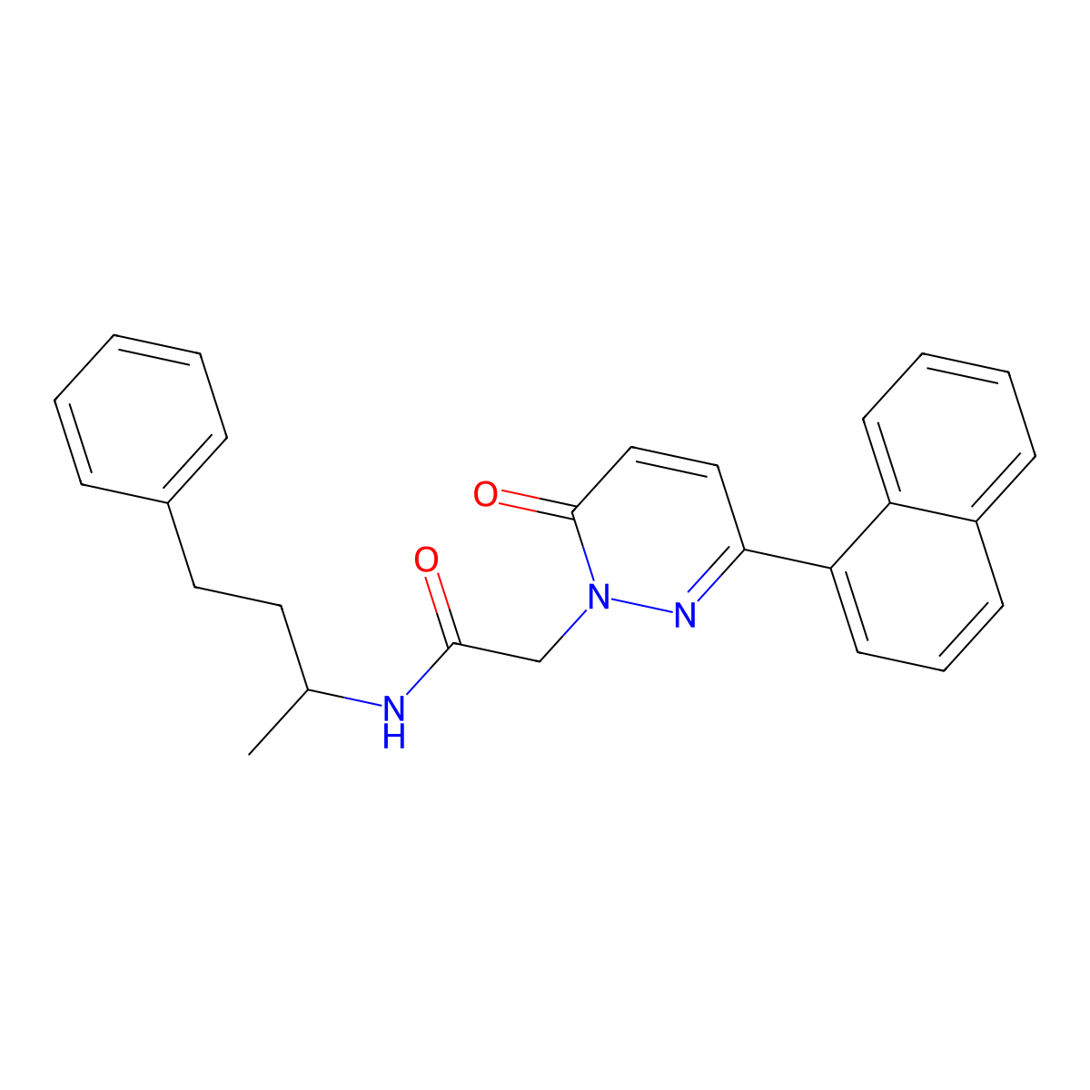 2-(3-(naphthalen-1-yl)-6-oxopyridazin-1(6H)-yl)-N-(4-phenylbutan-2-yl)acetamide molecular structure, CAS 1246070-91-6