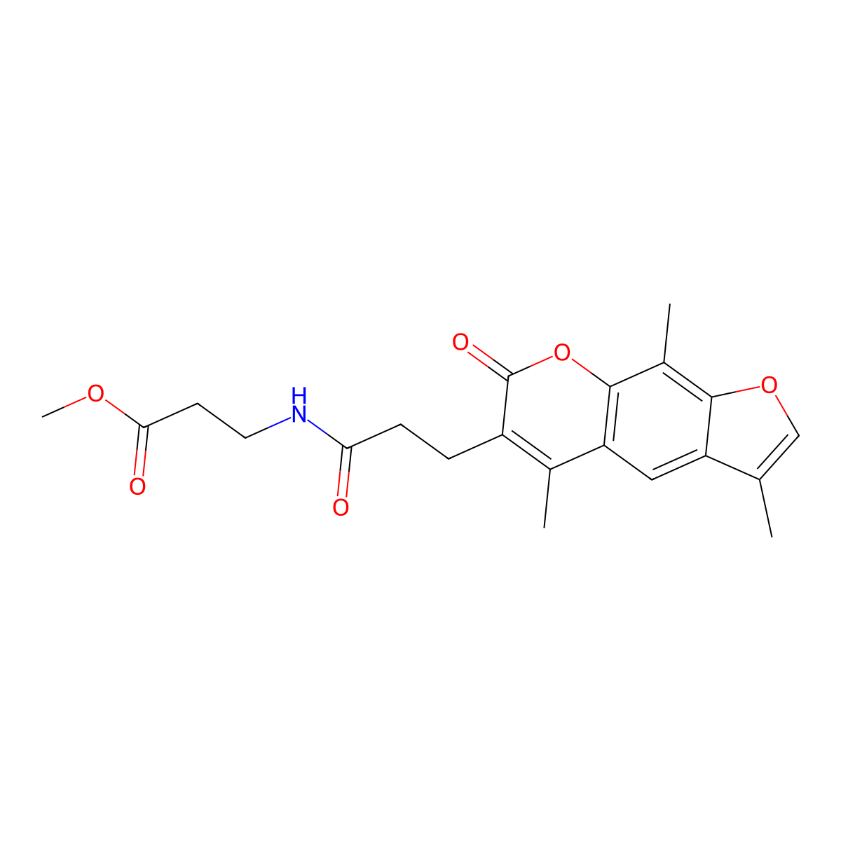 methyl 3-{[3-(3,5,9-trimethyl-7-oxo-7H-furo[3,2-g]chromen-6-yl)propanoyl]amino}propanoate molecular structure, CAS 1246070-98-3