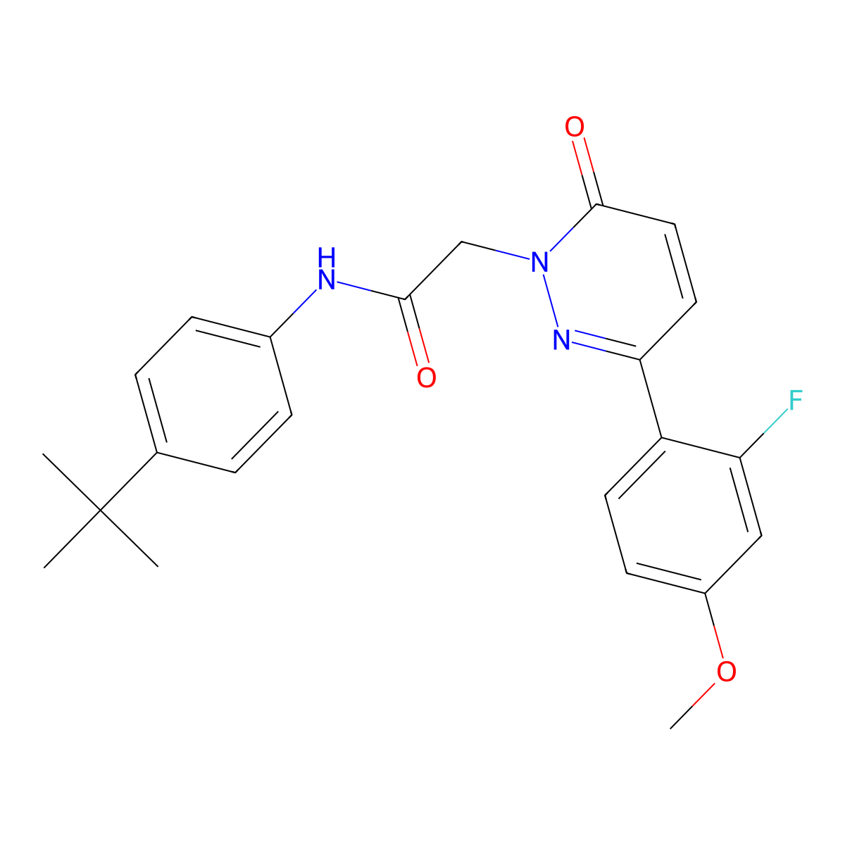 N-(4-tert-butylphenyl)-2-[3-(2-fluoro-4-methoxyphenyl)-6-oxopyridazin-1(6H)-yl]acetamide molecular structure, CAS 1246071-06-6