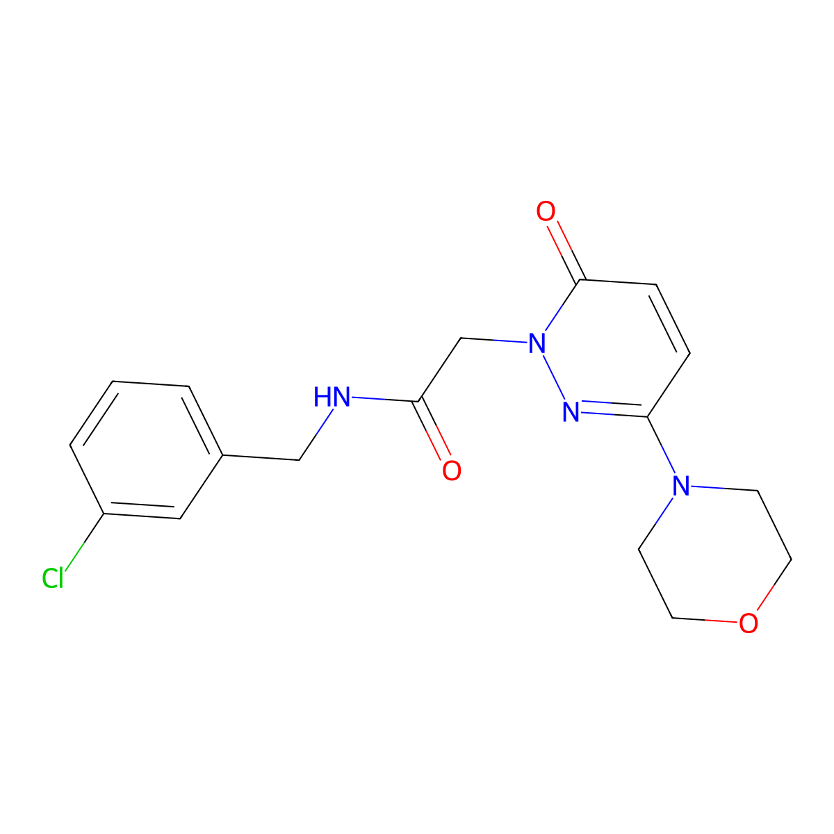 N-(3-chlorobenzyl)-2-[3-(morpholin-4-yl)-6-oxopyridazin-1(6H)-yl]acetamide molecular structure, CAS 1246071-12-4