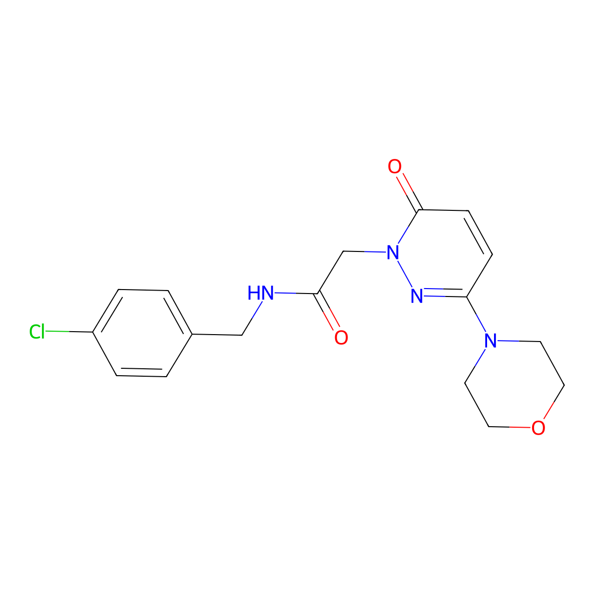 N-(4-chlorobenzyl)-2-[3-(morpholin-4-yl)-6-oxopyridazin-1(6H)-yl]acetamide molecular structure, CAS 1246071-49-7