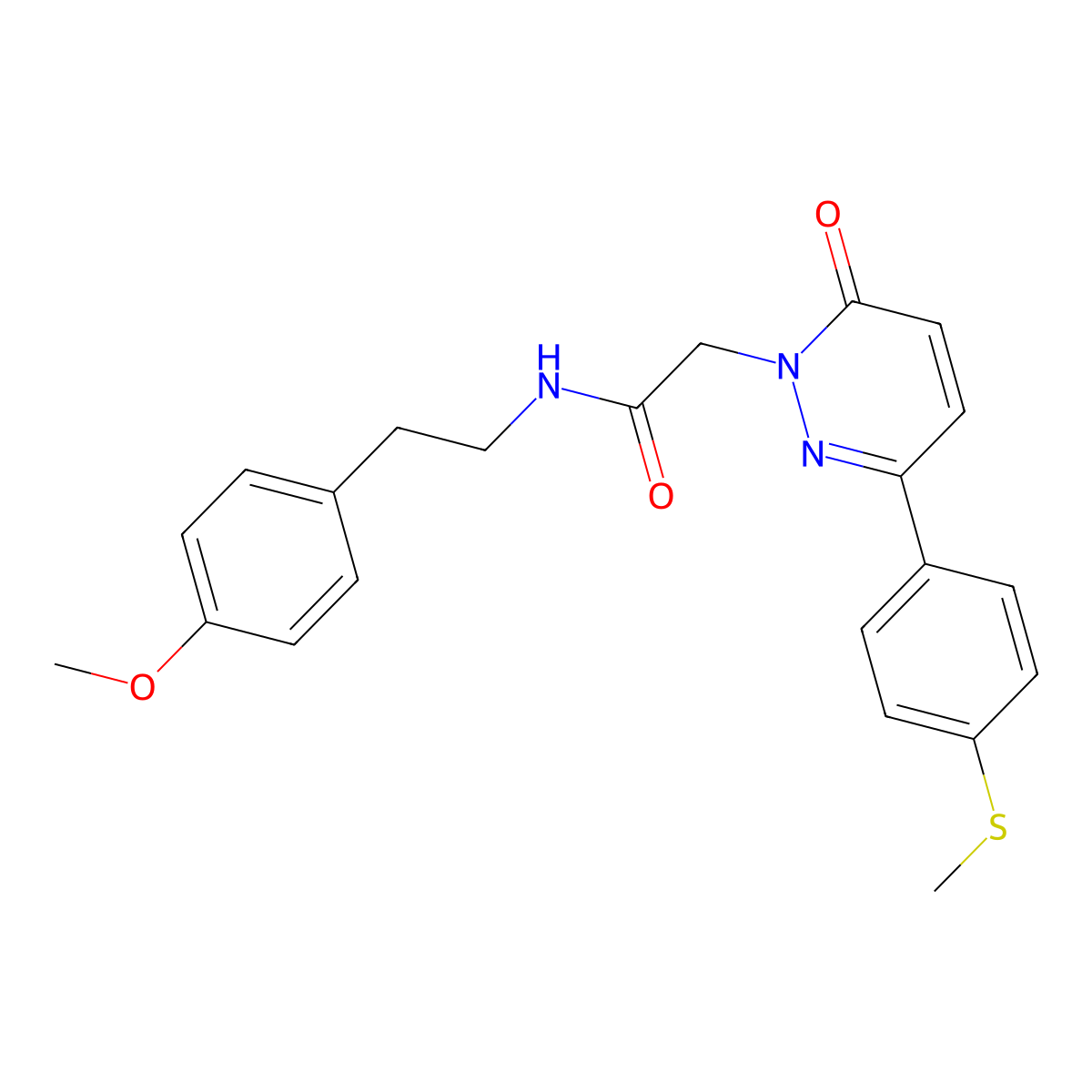 N~1~-(4-methoxyphenethyl)-2-[3-[4-(methylsulfanyl)phenyl]-6-oxo-1(6H)-pyridazinyl]acetamide molecular structure, CAS 1246071-51-1