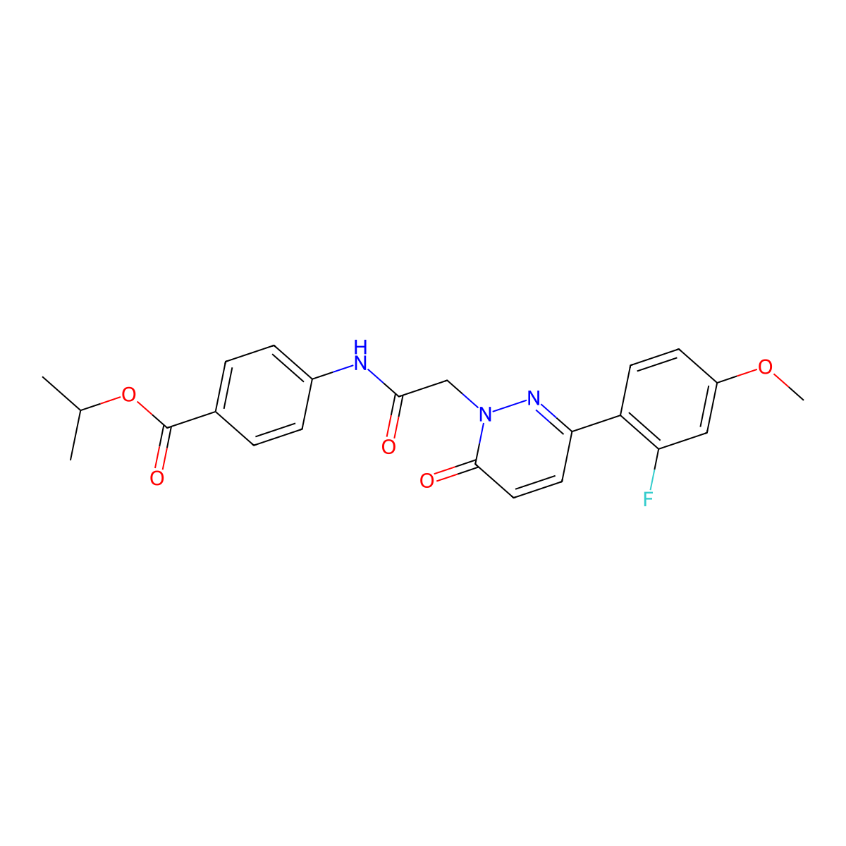 propan-2-yl 4-({[3-(2-fluoro-4-methoxyphenyl)-6-oxopyridazin-1(6H)-yl]acetyl}amino)benzoate molecular structure, CAS 1246071-61-3