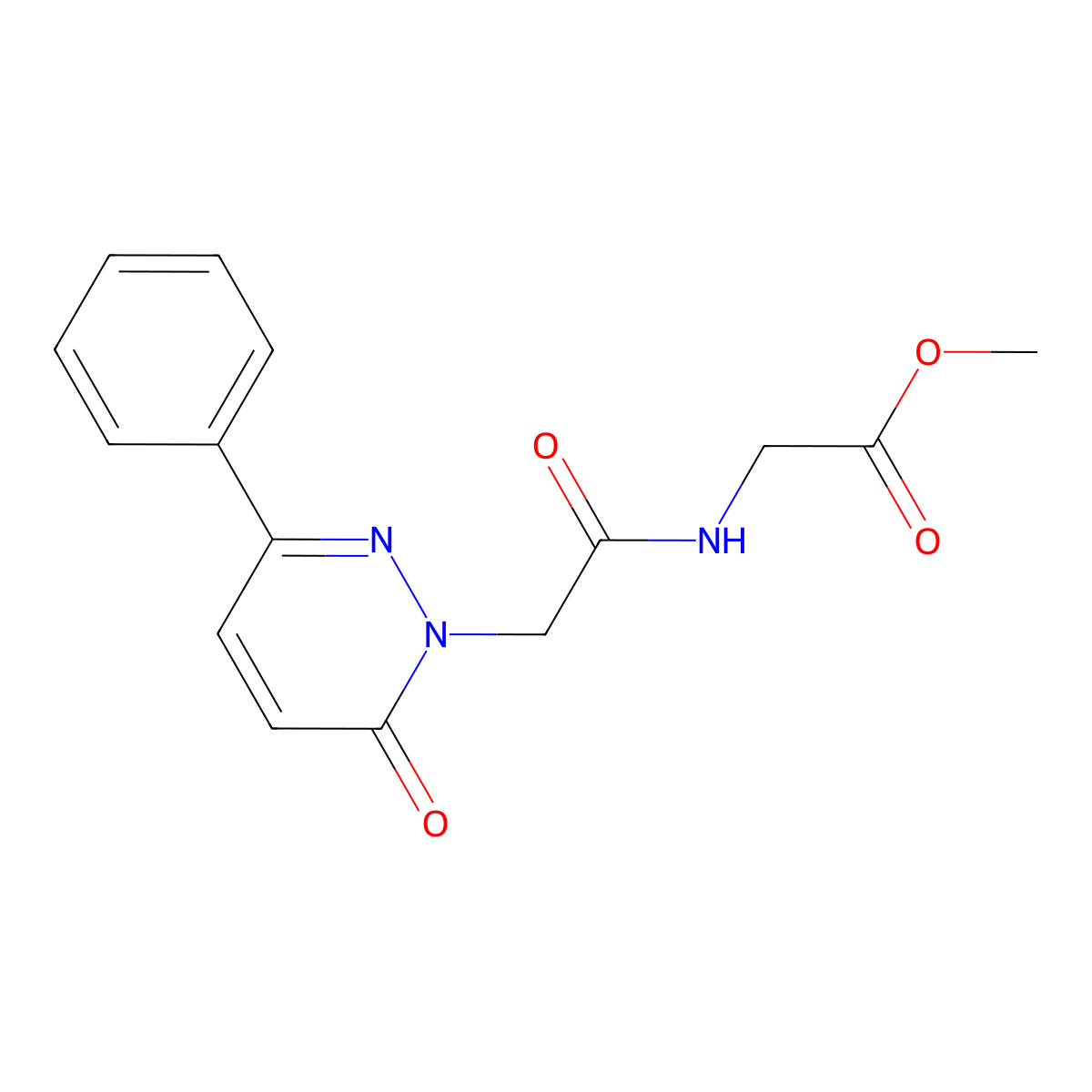 methyl 2-({2-[6-oxo-3-phenyl-1(6H)-pyridazinyl]acetyl}amino)acetate molecular structure, CAS 1246071-95-3