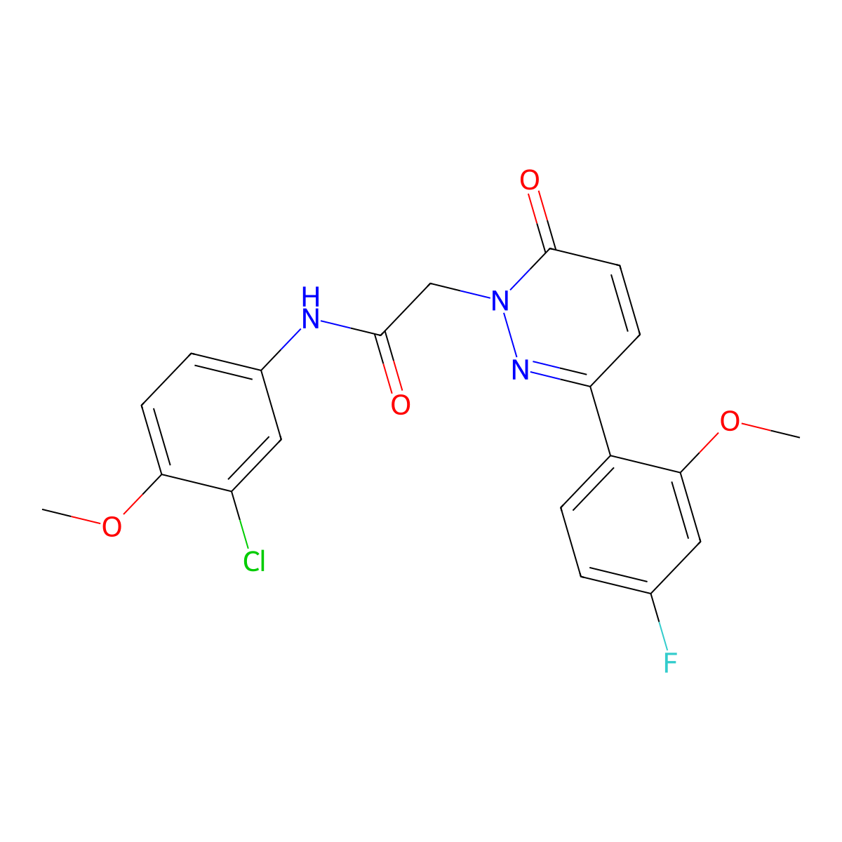 N-(3-chloro-4-methoxyphenyl)-2-[3-(4-fluoro-2-methoxyphenyl)-6-oxopyridazin-1(6H)-yl]acetamide molecular structure, CAS 1246072-20-7