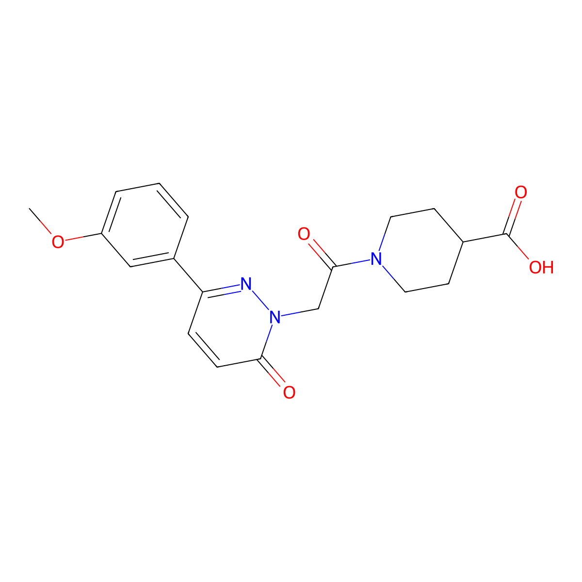 1-{[3-(3-methoxyphenyl)-6-oxopyridazin-1(6H)-yl]acetyl}piperidine-4-carboxylic acid molecular structure, CAS 1246072-28-5