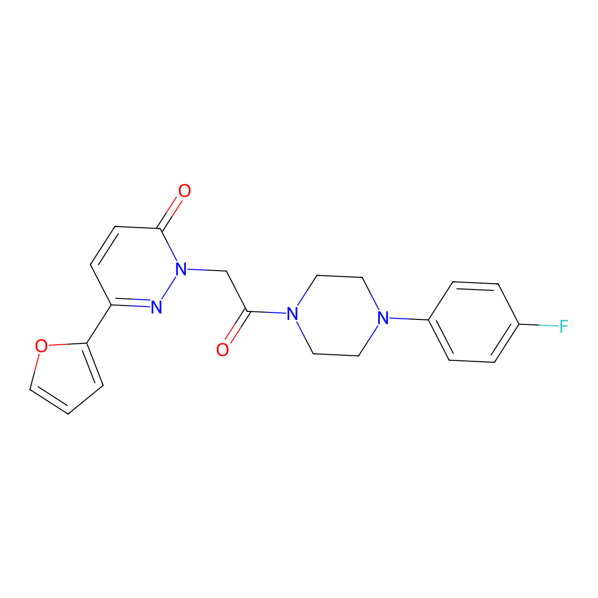 2-{2-[4-(4-fluorophenyl)piperazino]-2-oxoethyl}-6-(2-furyl)-3(2H)-pyridazinone molecular structure, CAS 1246072-32-1