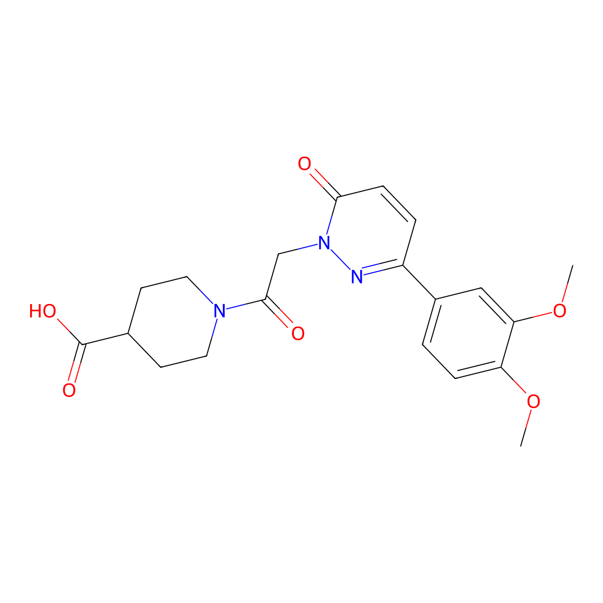 1-{[3-(3,4-dimethoxyphenyl)-6-oxopyridazin-1(6H)-yl]acetyl}piperidine-4-carboxylic acid molecular structure, CAS 1246072-35-4