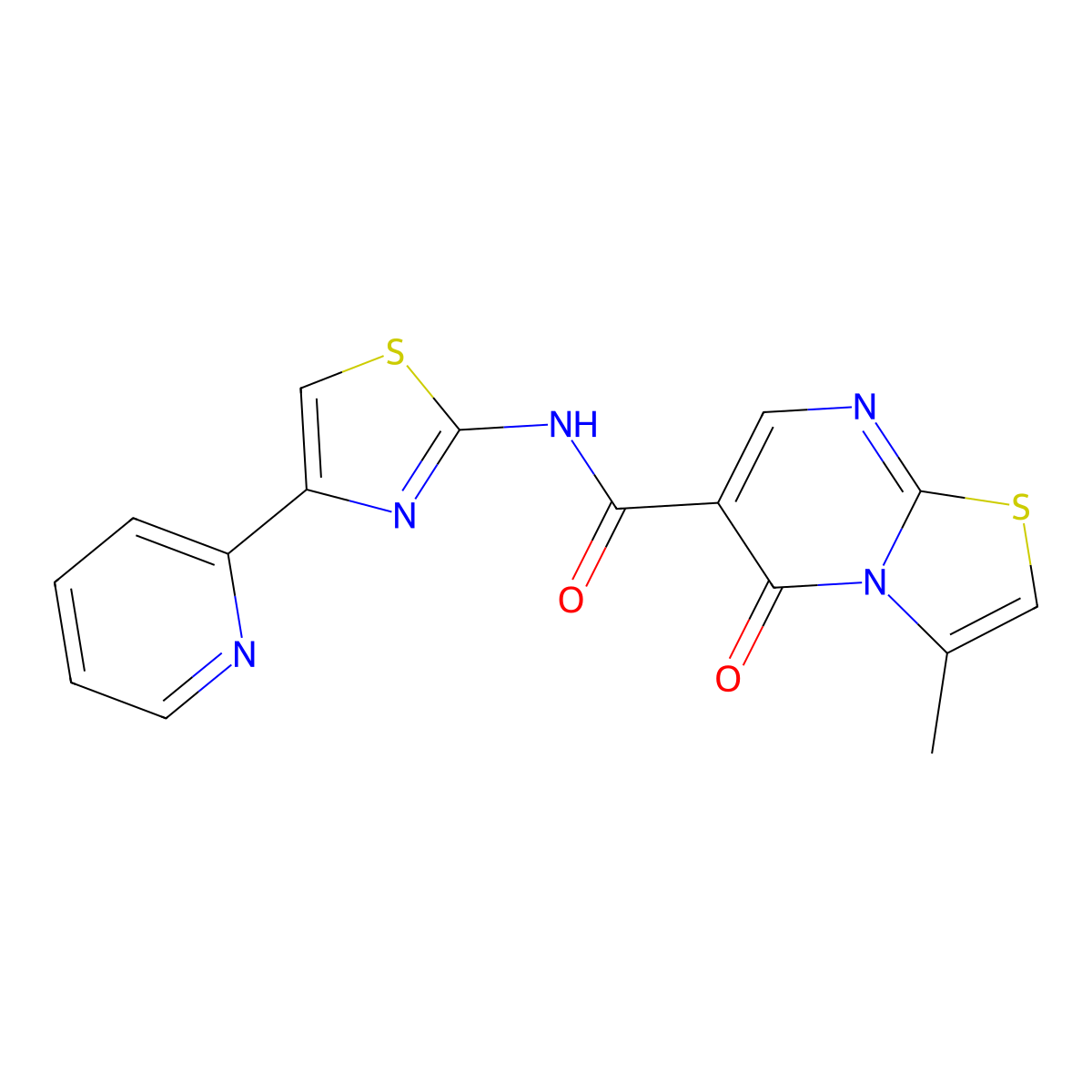 3-methyl-5-oxo-N-[(2Z)-4-(pyridin-2-yl)-1,3-thiazol-2(3H)-ylidene]-5H-[1,3]thiazolo[3,2-a]pyrimidine-6-carboxamide molecular structure, CAS 1246072-60-5