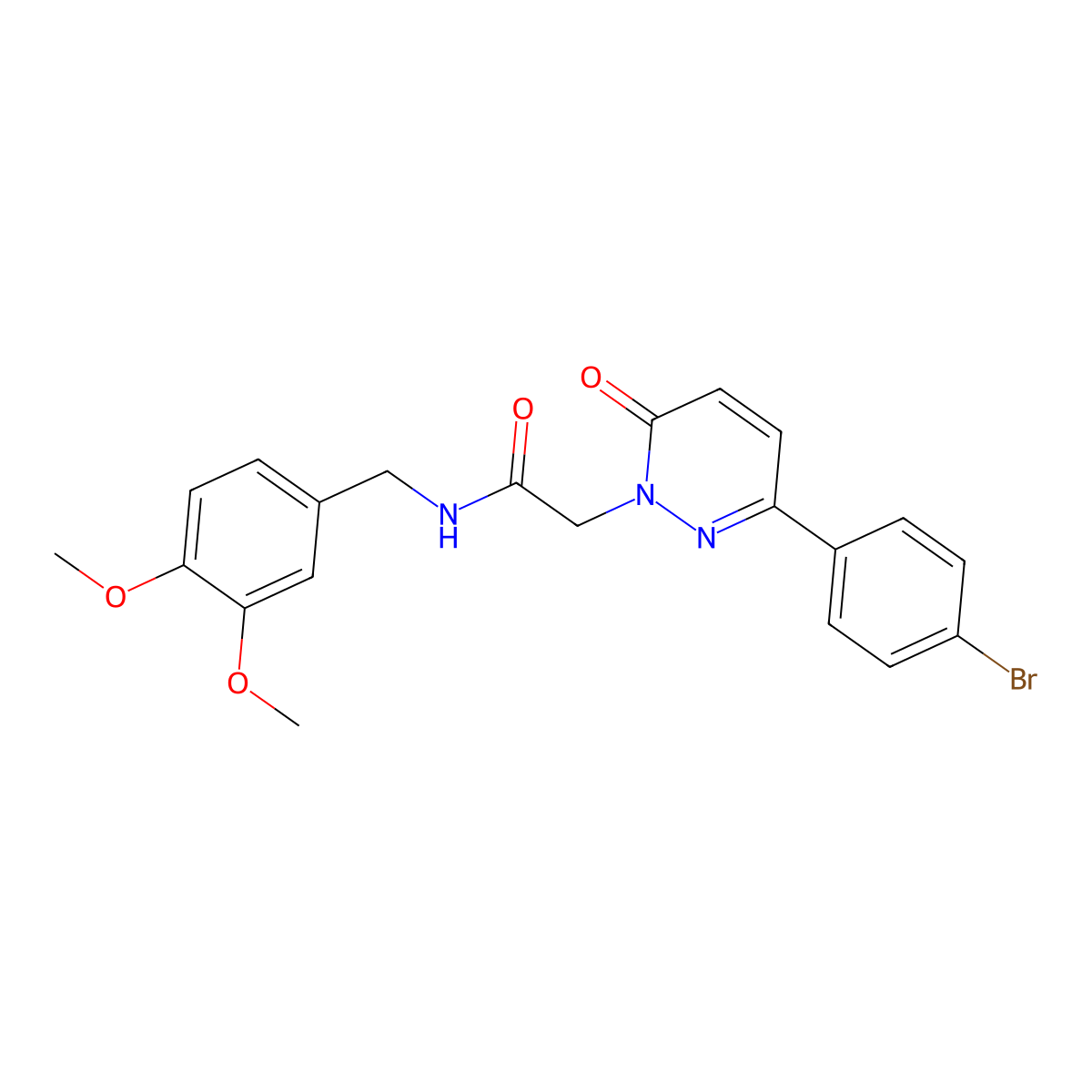 2-(3-(4-bromophenyl)-6-oxopyridazin-1(6H)-yl)-N-(3,4-dimethoxybenzyl)acetamide molecular structure, CAS 1246072-70-7