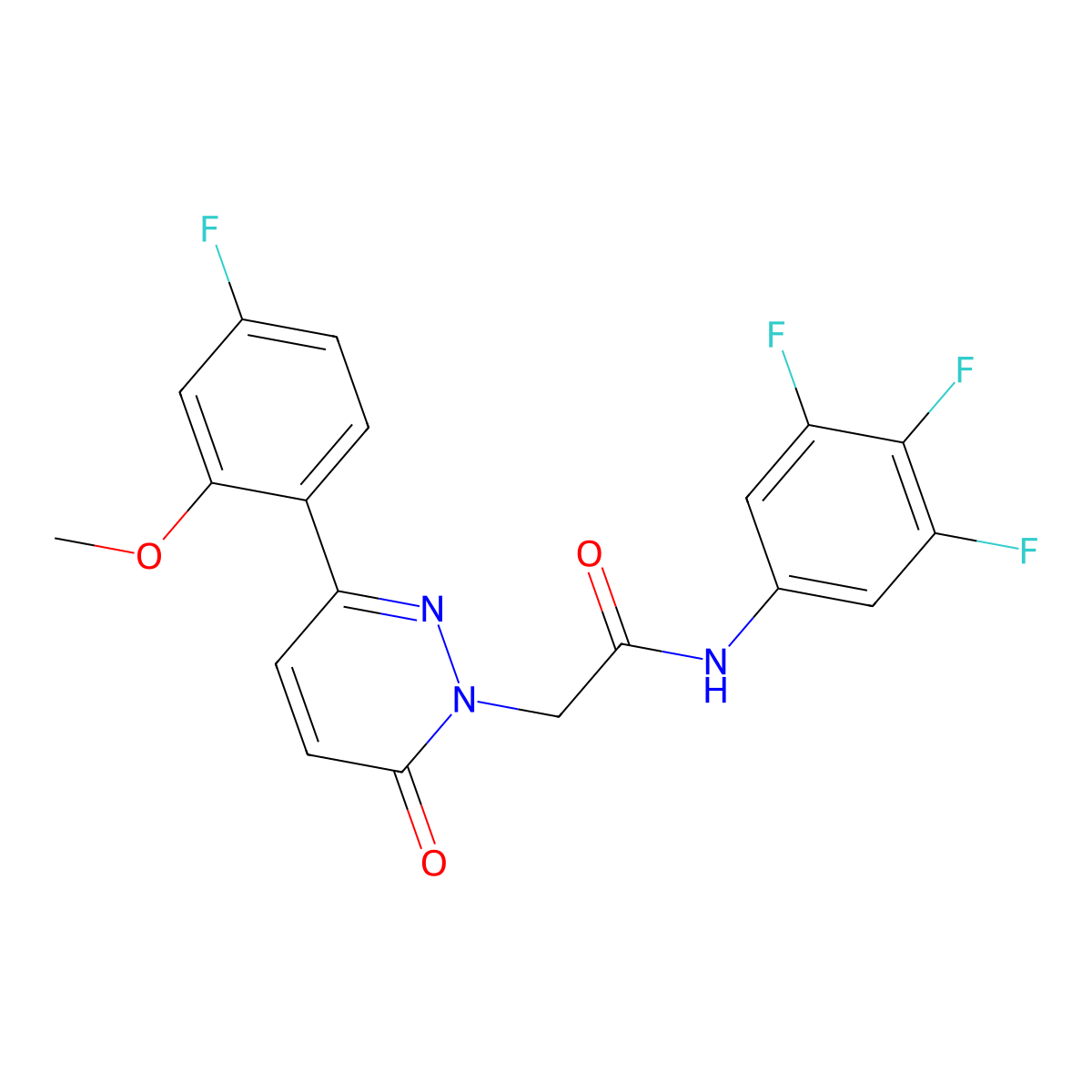2-[3-(4-fluoro-2-methoxyphenyl)-6-oxopyridazin-1(6H)-yl]-N-(3,4,5-trifluorophenyl)acetamide molecular structure, CAS 1246072-72-9