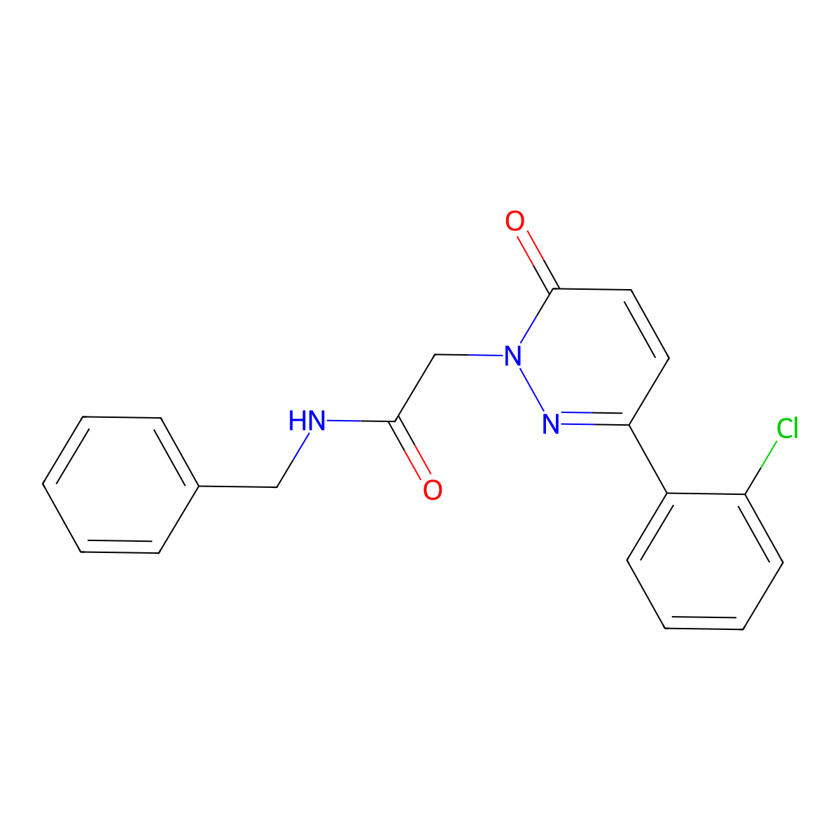 N-benzyl-2-(3-(2-chlorophenyl)-6-oxopyridazin-1(6H)-yl)acetamide molecular structure, CAS 1246072-76-3
