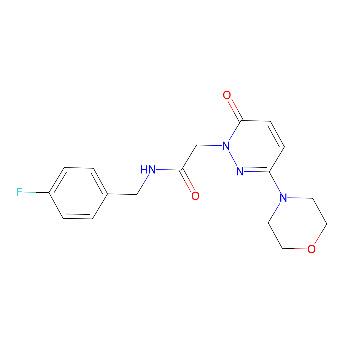 N-(4-fluorobenzyl)-2-[3-(morpholin-4-yl)-6-oxopyridazin-1(6H)-yl]acetamide molecular structure, CAS 1246072-90-1
