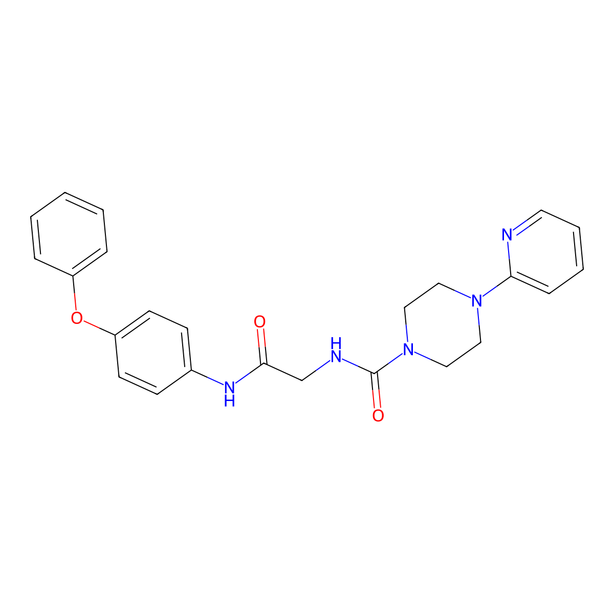 N-(2-oxo-2-((4-phenoxyphenyl)amino)ethyl)-4-(pyridin-2-yl)piperazine-1-carboxamide molecular structure, CAS 1246073-07-3
