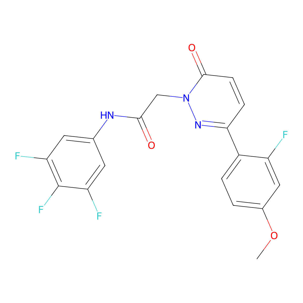 2-(3-(2-fluoro-4-methoxyphenyl)-6-oxopyridazin-1(6H)-yl)-N-(3,4,5-trifluorophenyl)acetamide molecular structure, CAS 1246073-22-2