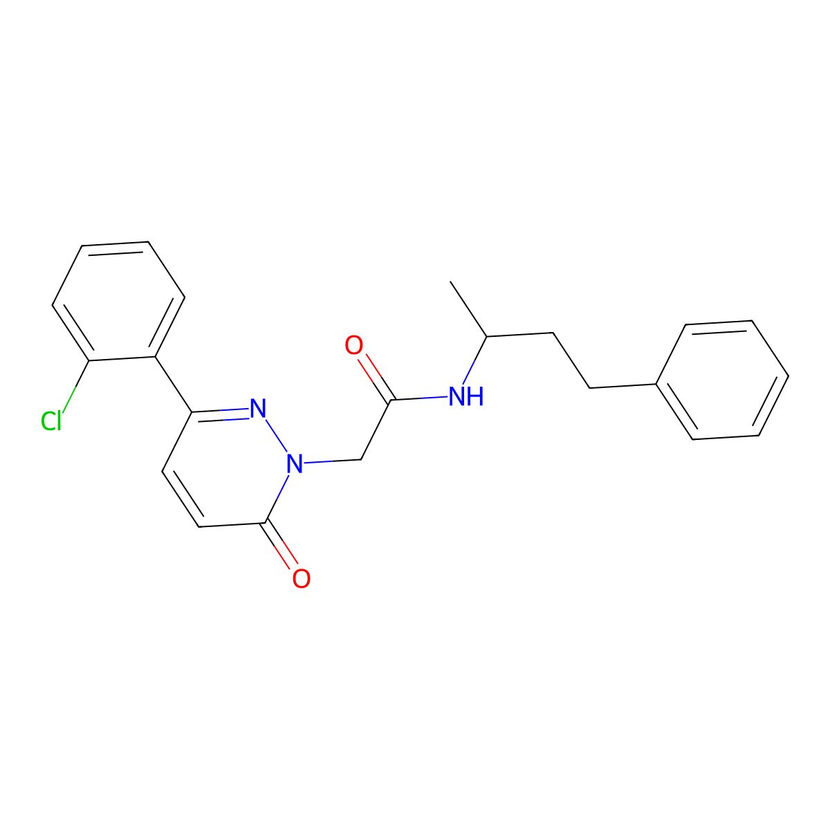 2-[3-(2-chlorophenyl)-6-oxopyridazin-1(6H)-yl]-N-(4-phenylbutan-2-yl)acetamide molecular structure, CAS 1246073-56-2