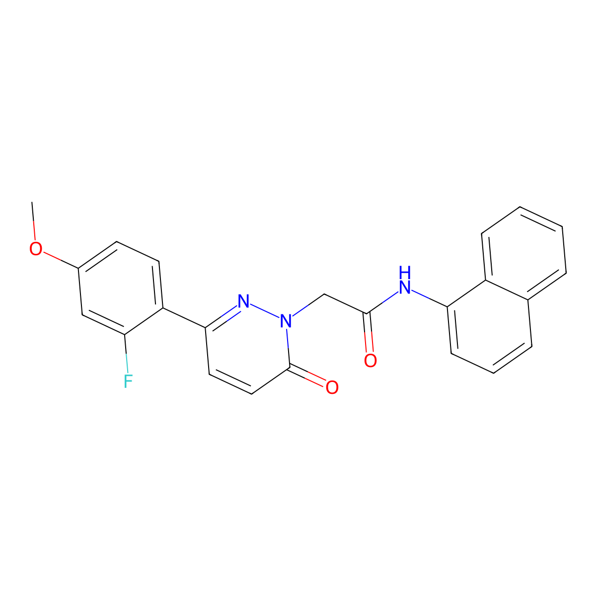 2-[3-(2-fluoro-4-methoxyphenyl)-6-oxopyridazin-1(6H)-yl]-N-(naphthalen-1-yl)acetamide molecular structure, CAS 1246073-58-4