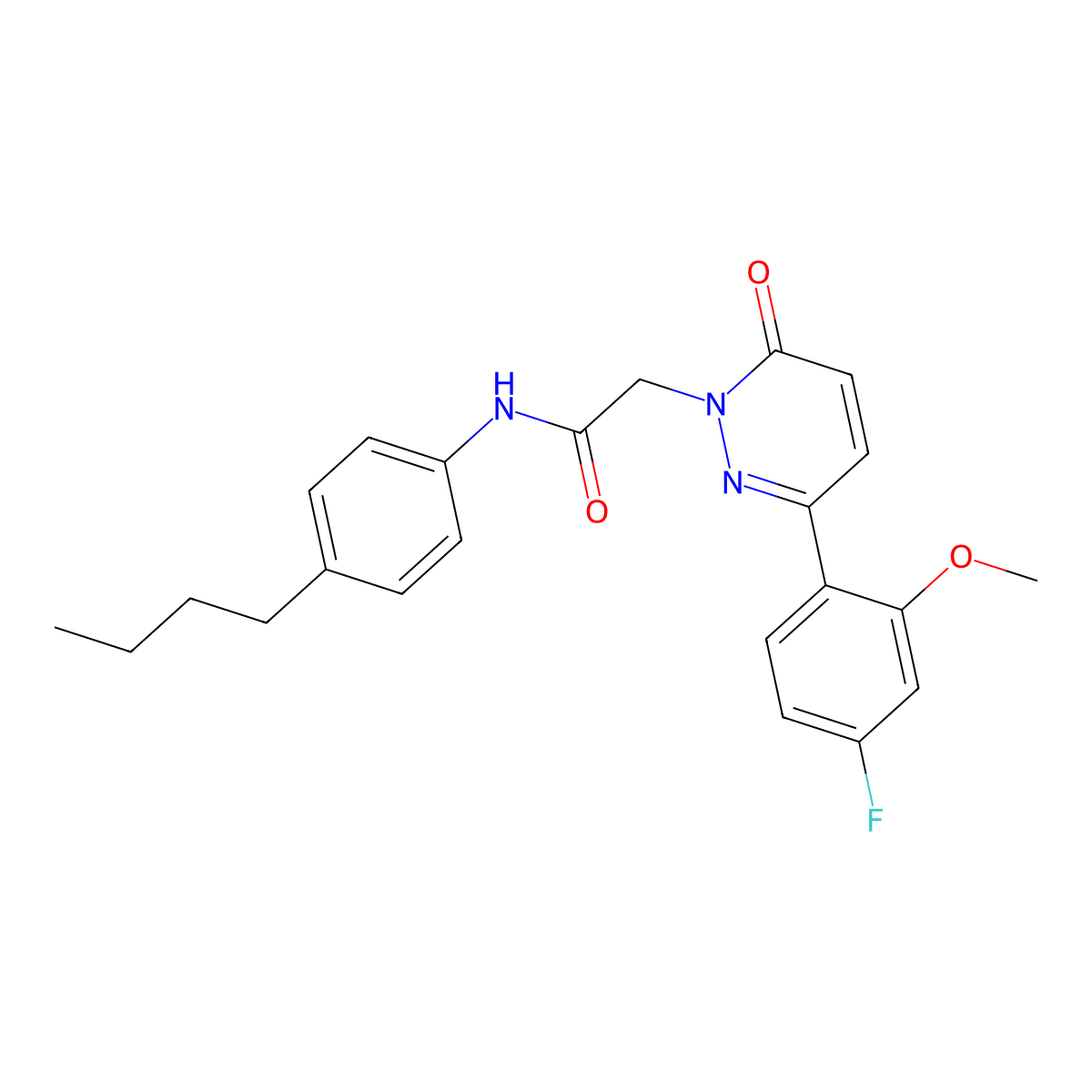 N-(4-butylphenyl)-2-[3-(4-fluoro-2-methoxyphenyl)-6-oxopyridazin-1(6H)-yl]acetamide molecular structure, CAS 1246073-63-1