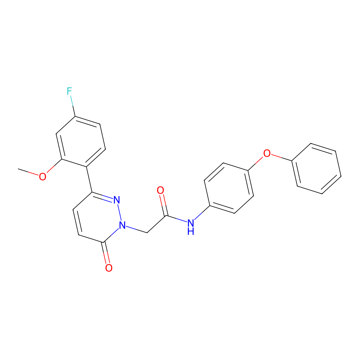 2-[3-(4-fluoro-2-methoxyphenyl)-6-oxopyridazin-1(6H)-yl]-N-(4-phenoxyphenyl)acetamide molecular structure, CAS 1246073-65-3