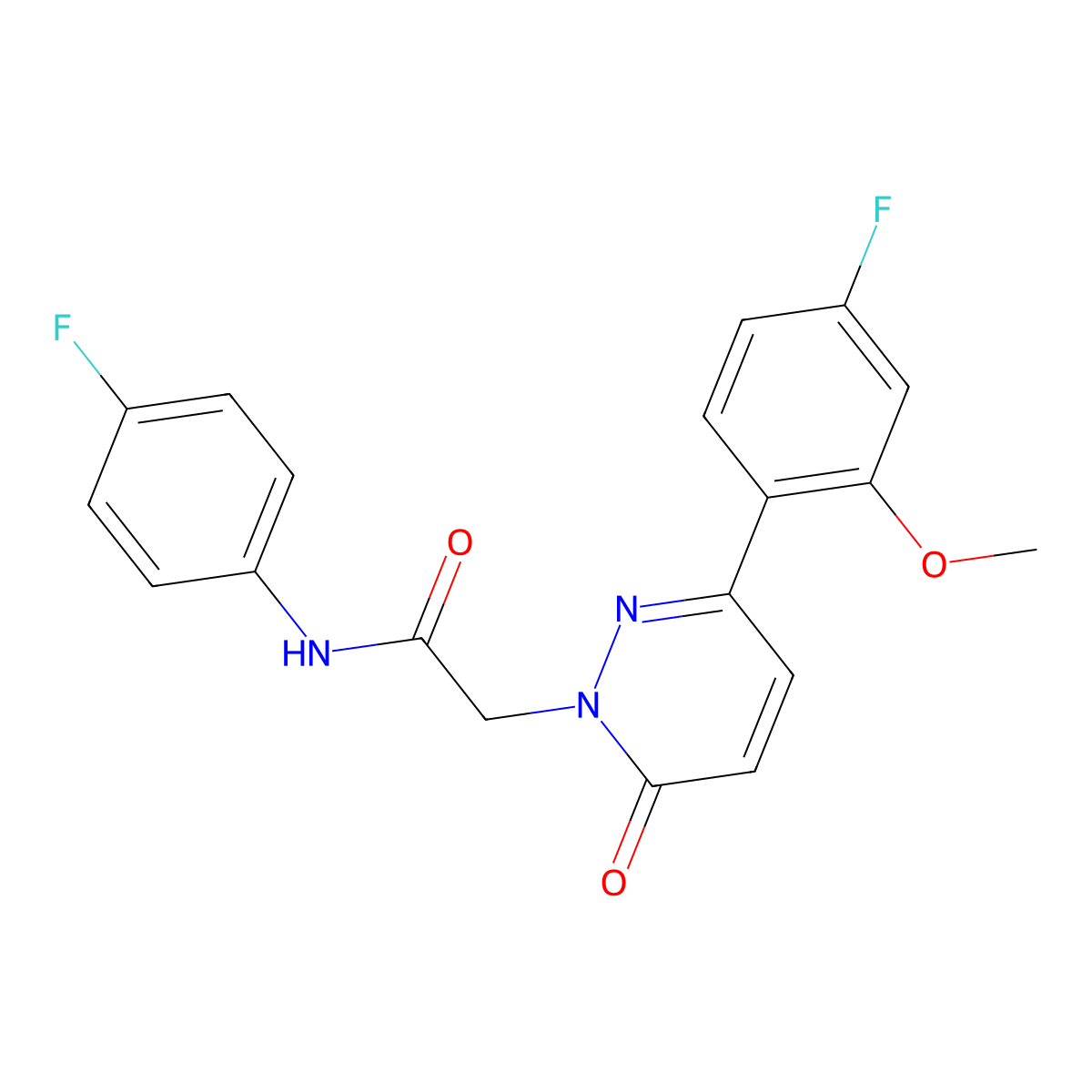 2-[3-(4-fluoro-2-methoxyphenyl)-6-oxopyridazin-1(6H)-yl]-N-(4-fluorophenyl)acetamide molecular structure, CAS 1246073-69-7