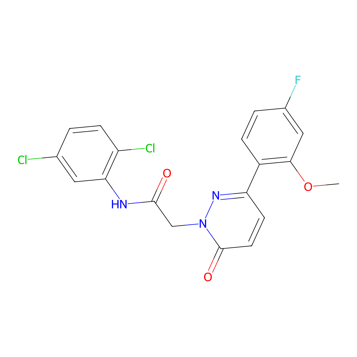 N-(2,5-dichlorophenyl)-2-[3-(4-fluoro-2-methoxyphenyl)-6-oxopyridazin-1(6H)-yl]acetamide molecular structure, CAS 1246073-75-5